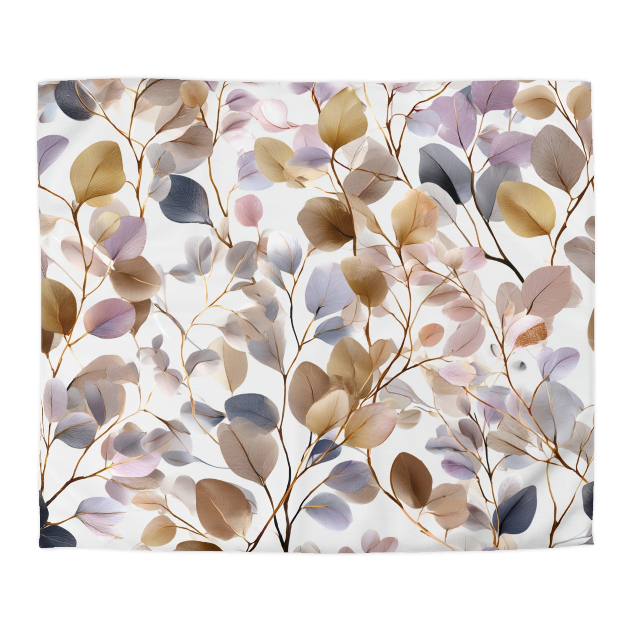 Floral Cotton Duvet, Pillow Cover | Eucalyptus Leaves Bedroom Decor