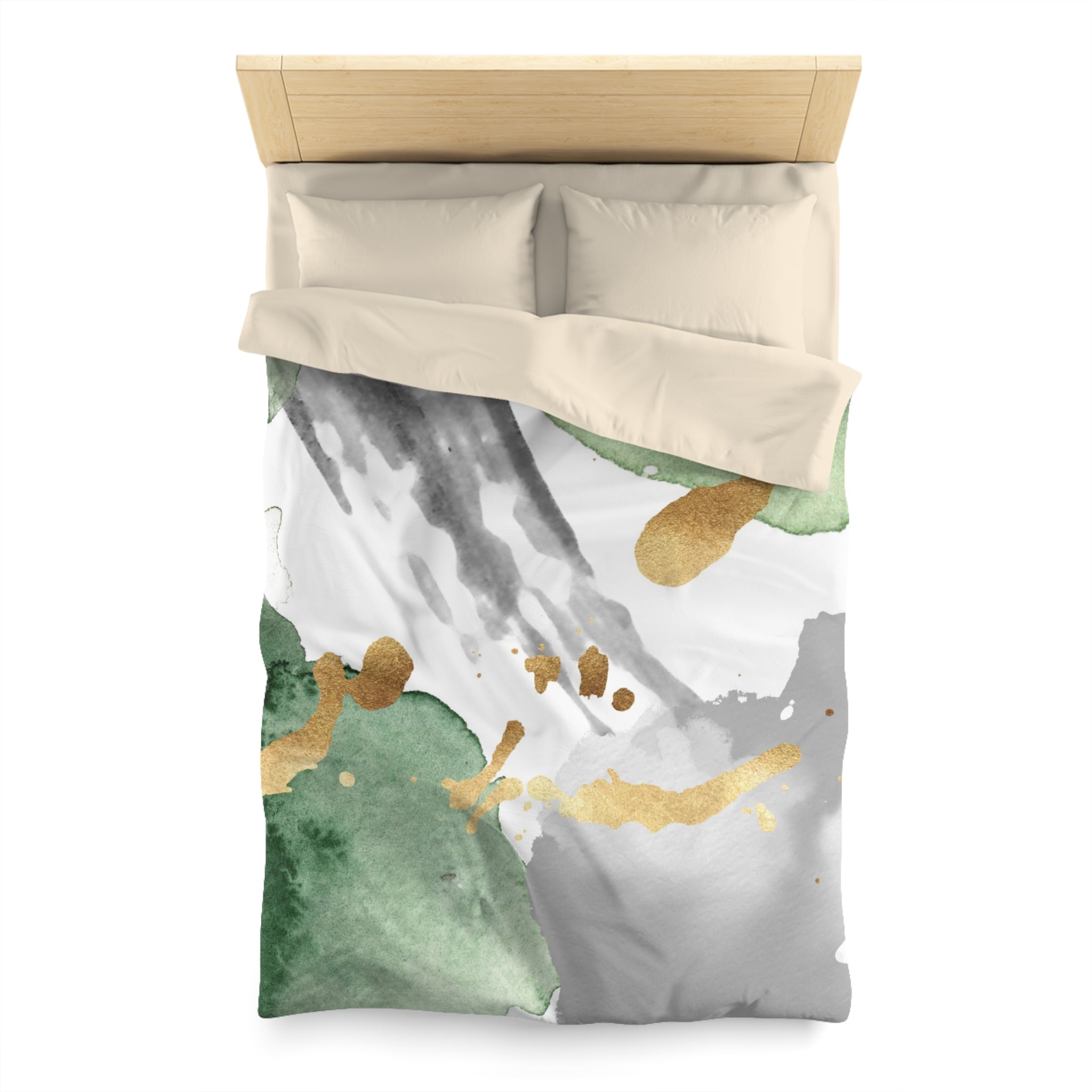 Abstract Duvet Cover | White Green Ombre