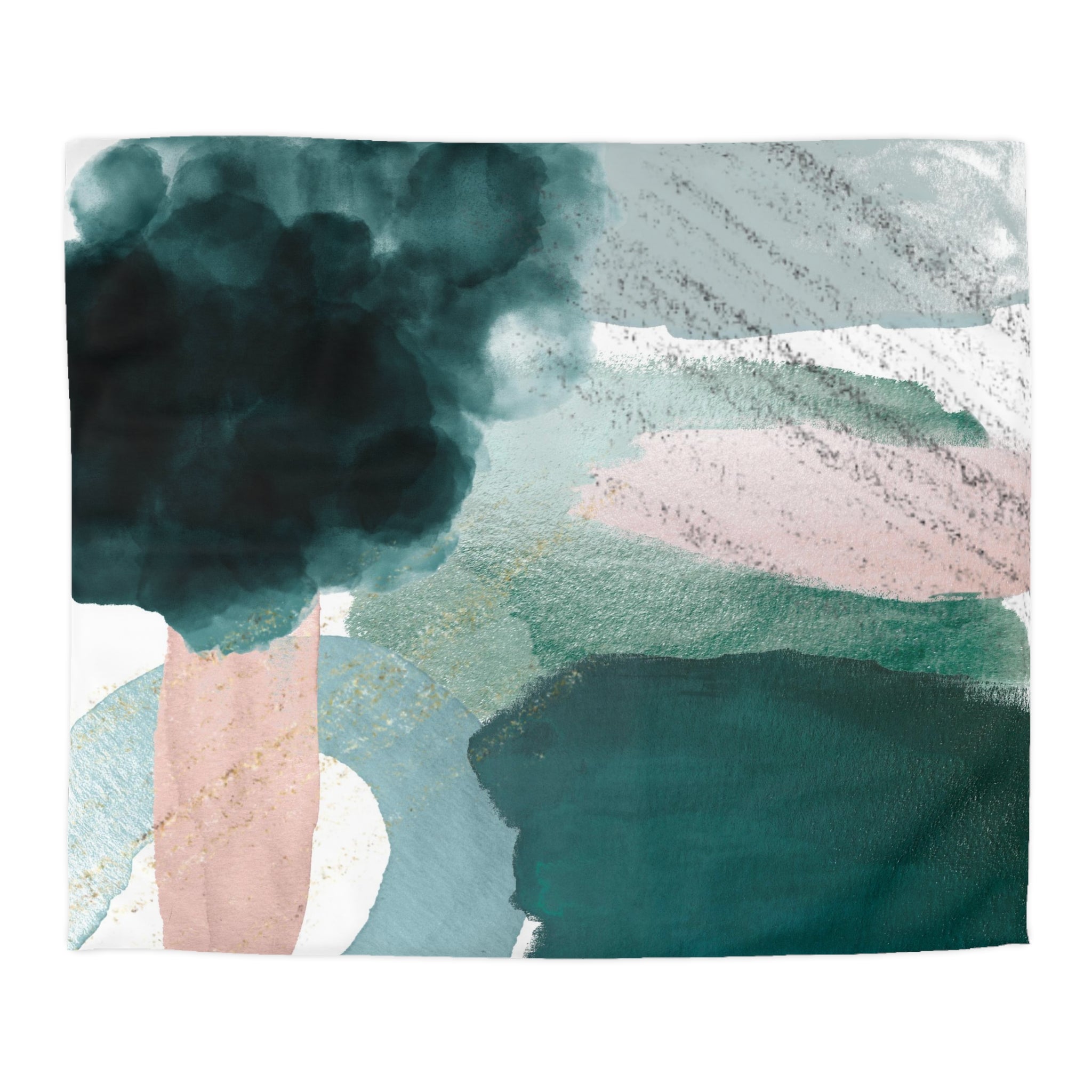 Abstract Duvet, Pillow Cover | Green Blush Bedroom Decor