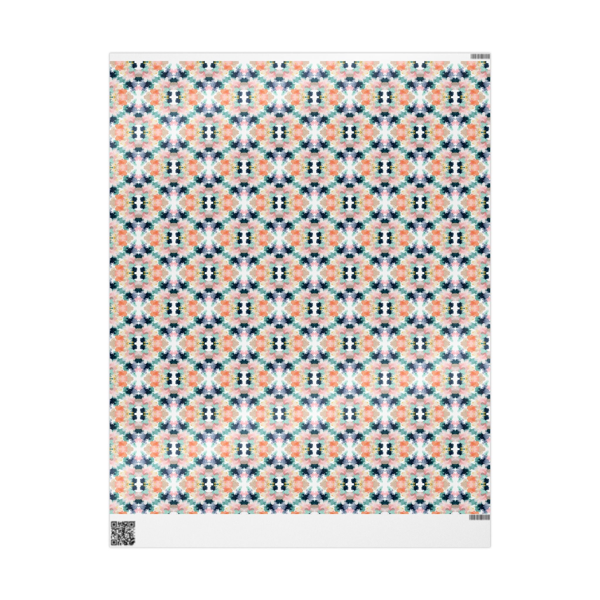Abstract Wrapping Paper, Navy Blue, Pink Gift Wrapping for the Holidays Gifts