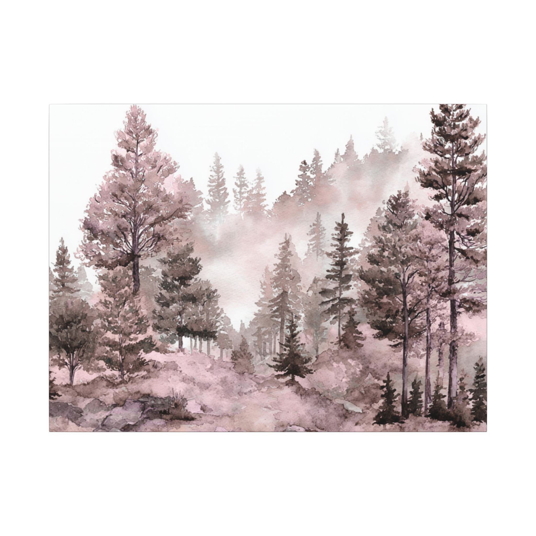 Canvas Wall Art | Pink Nature, Forest Wall Artwork