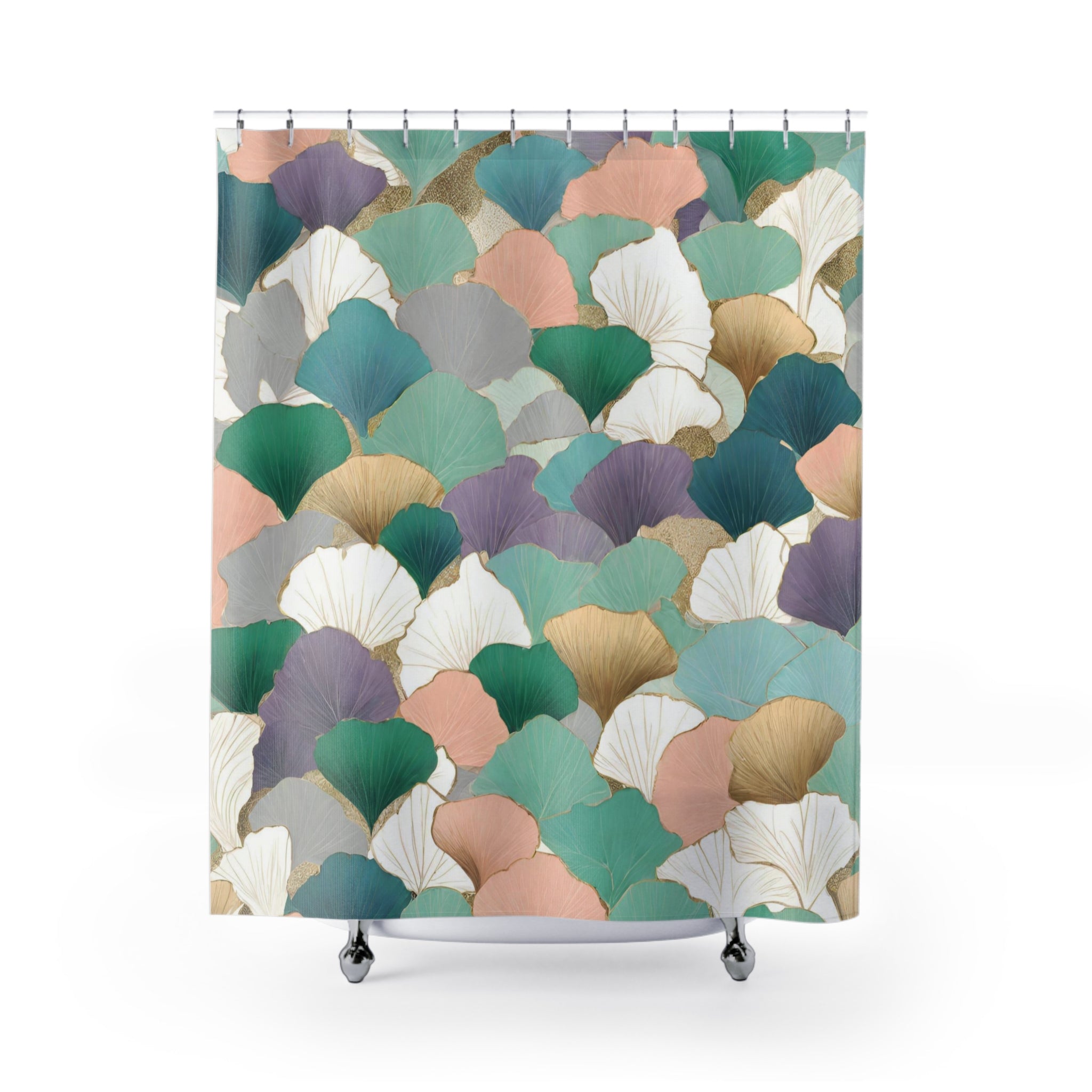 modern boho fabric shower curtain