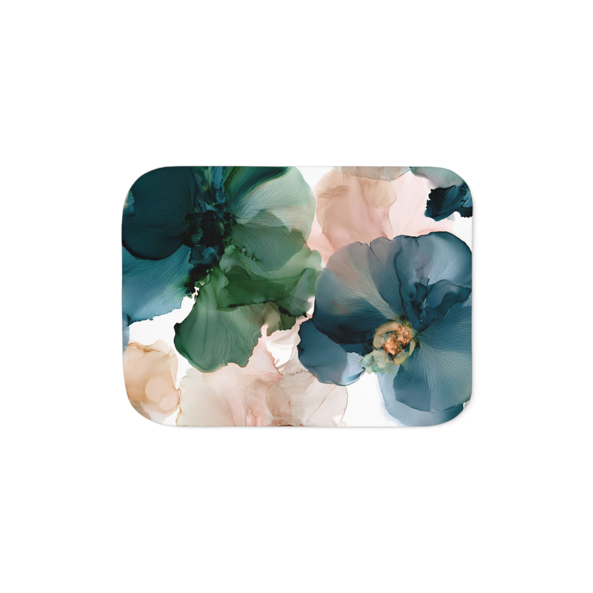 a square tray with flowers painted on it
