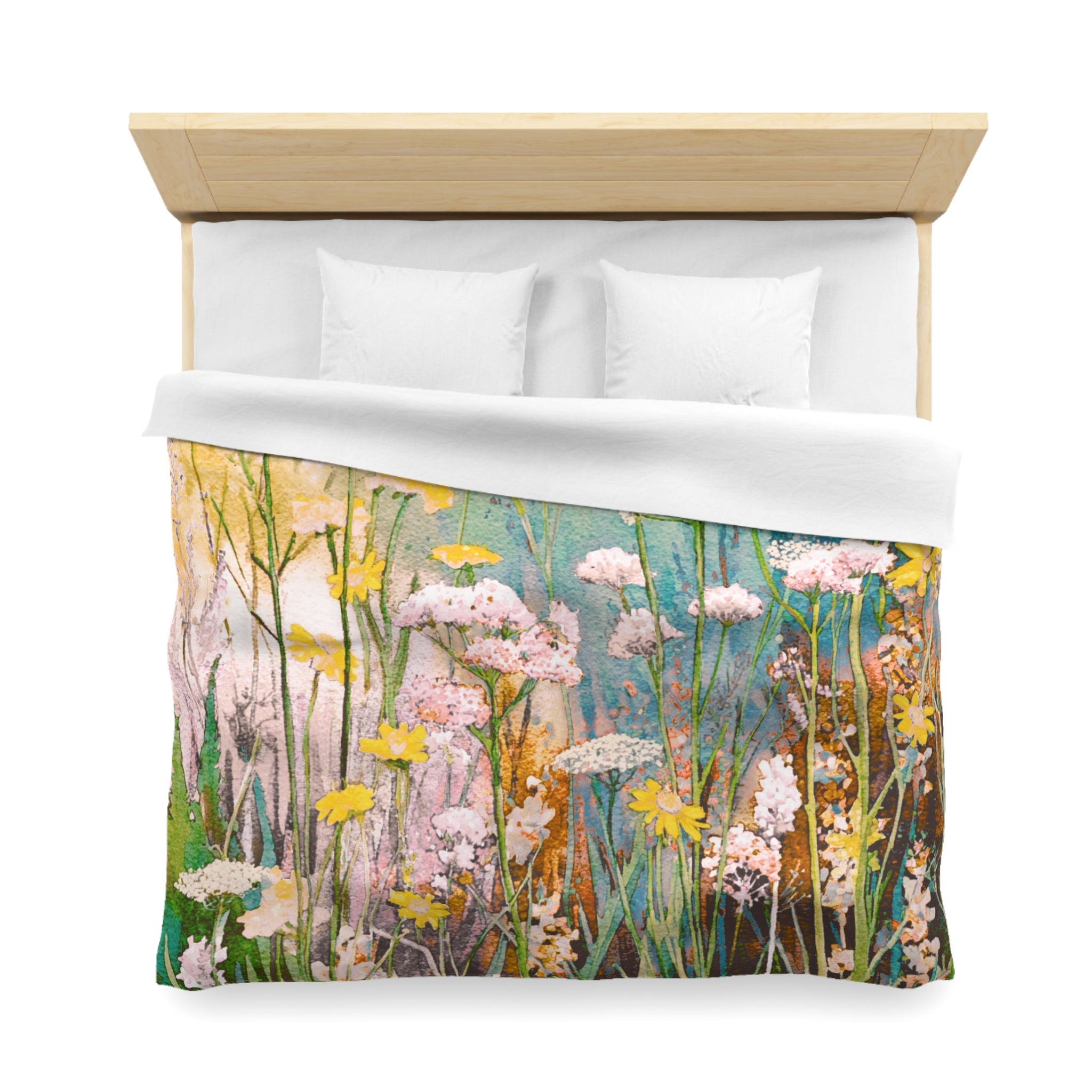 Floral Duvet, Pillow Cover | Yellow Green Bedroom Decor