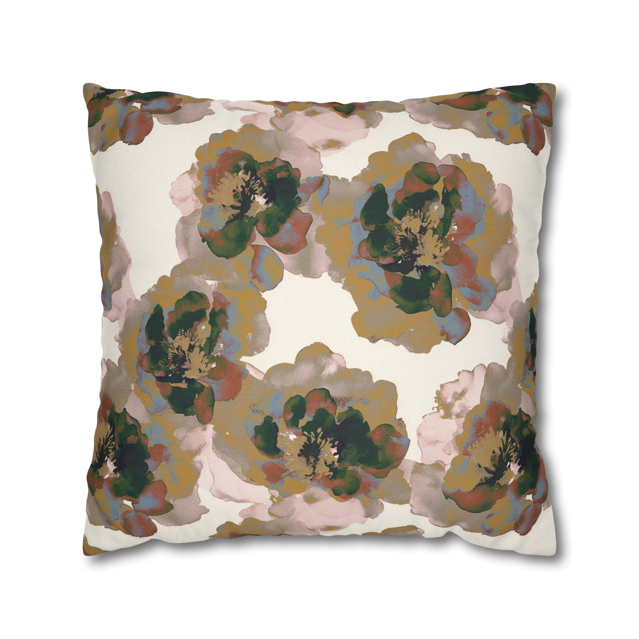 Floral Throw Pillow Cover, Grandmillenial Botanical Modern Organic Decor Cushion