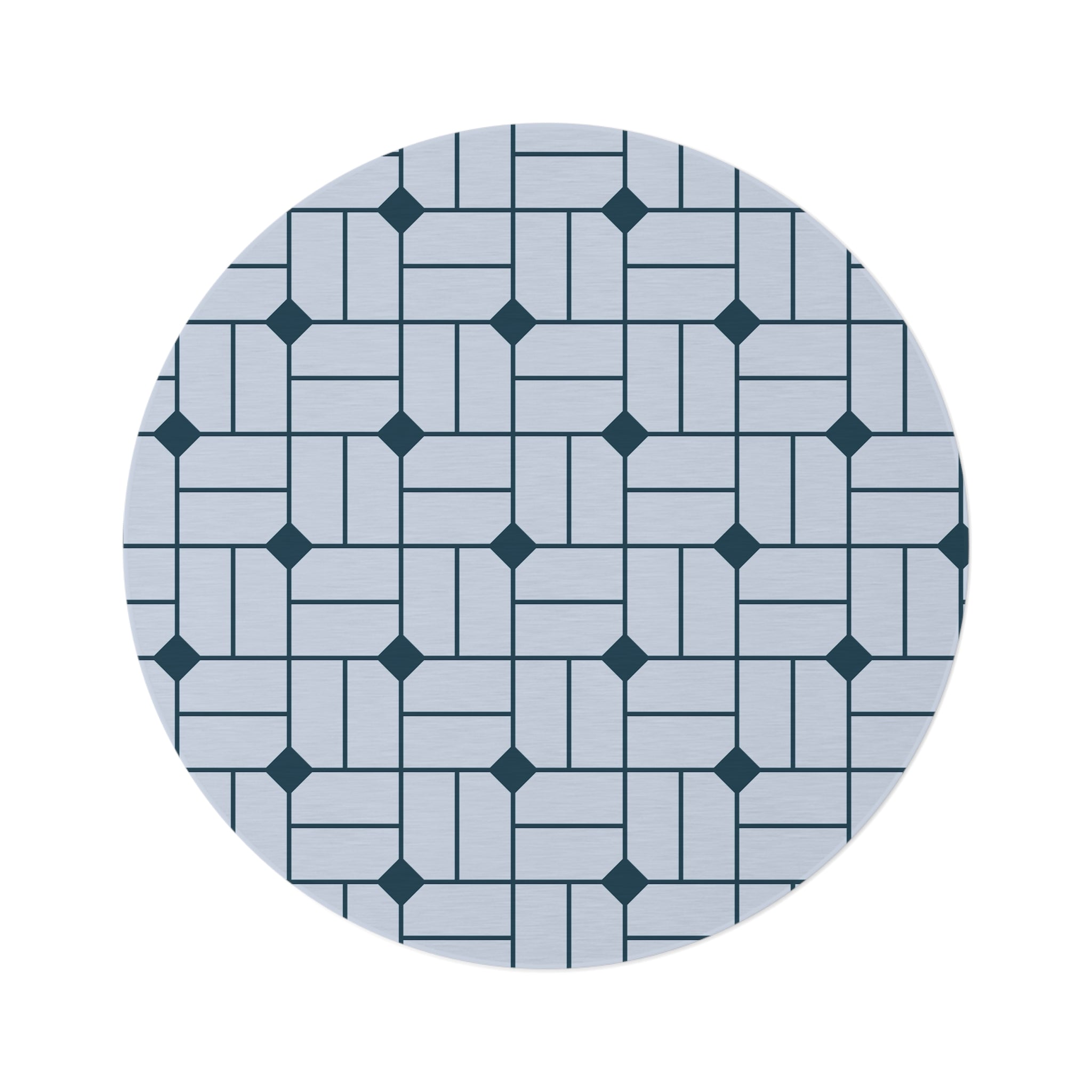 Round Area Rug | Art Deco, Sky Navy Blue, Geometric