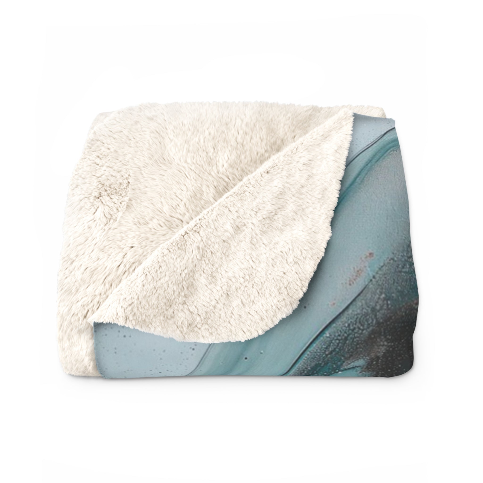 Abstract Throw Blanket | Teal Blue Ombre