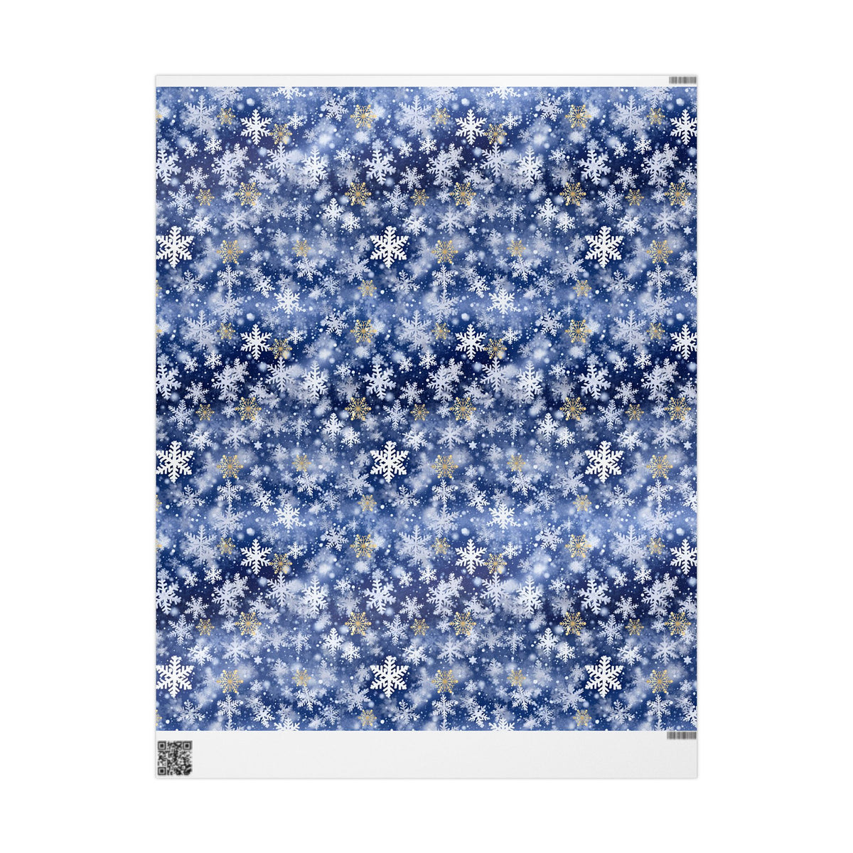 Navy Blue White Snowflake Winter Wrapping Paper, Gift Wrap
