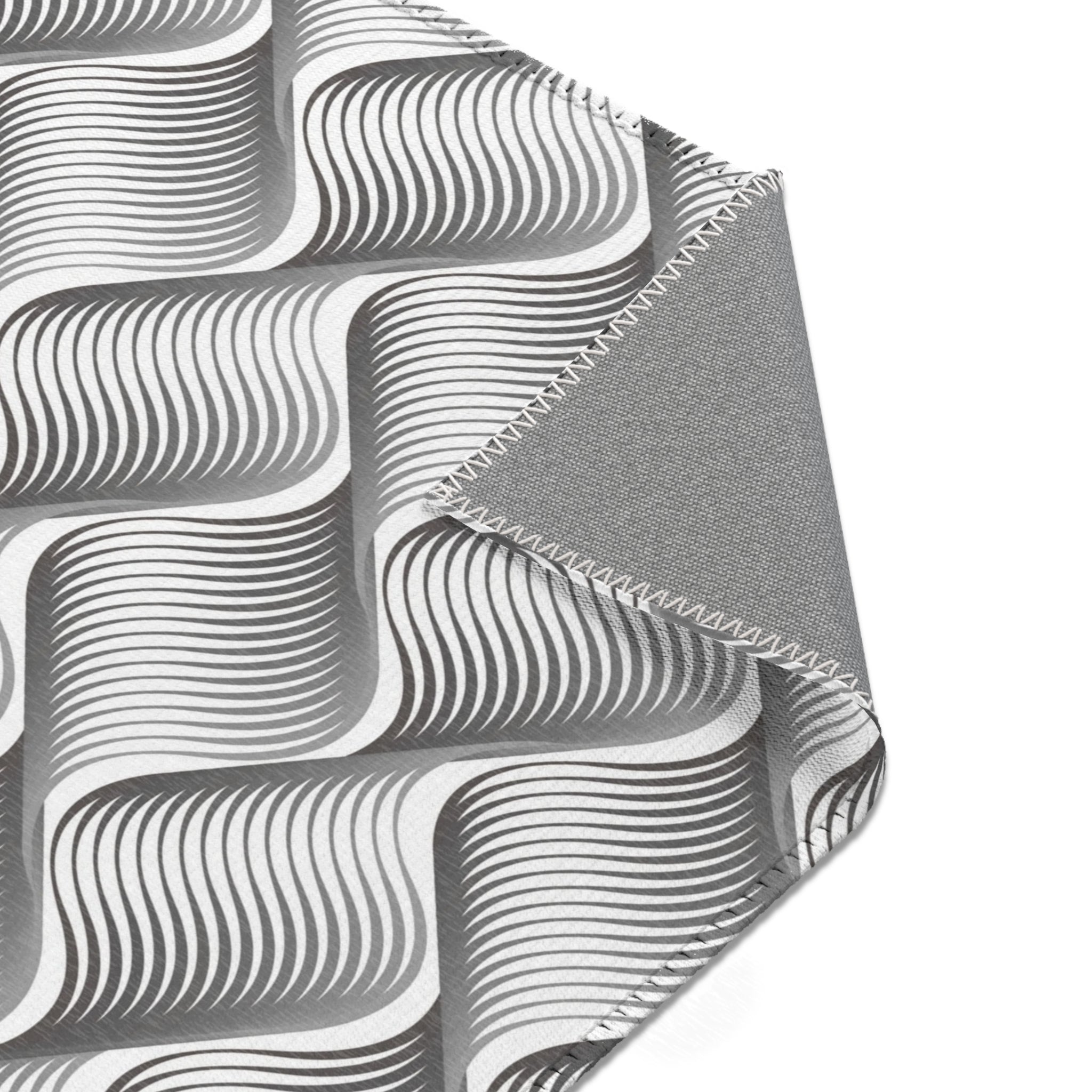 Abstract Area Rug | Grey White Pattern Rug