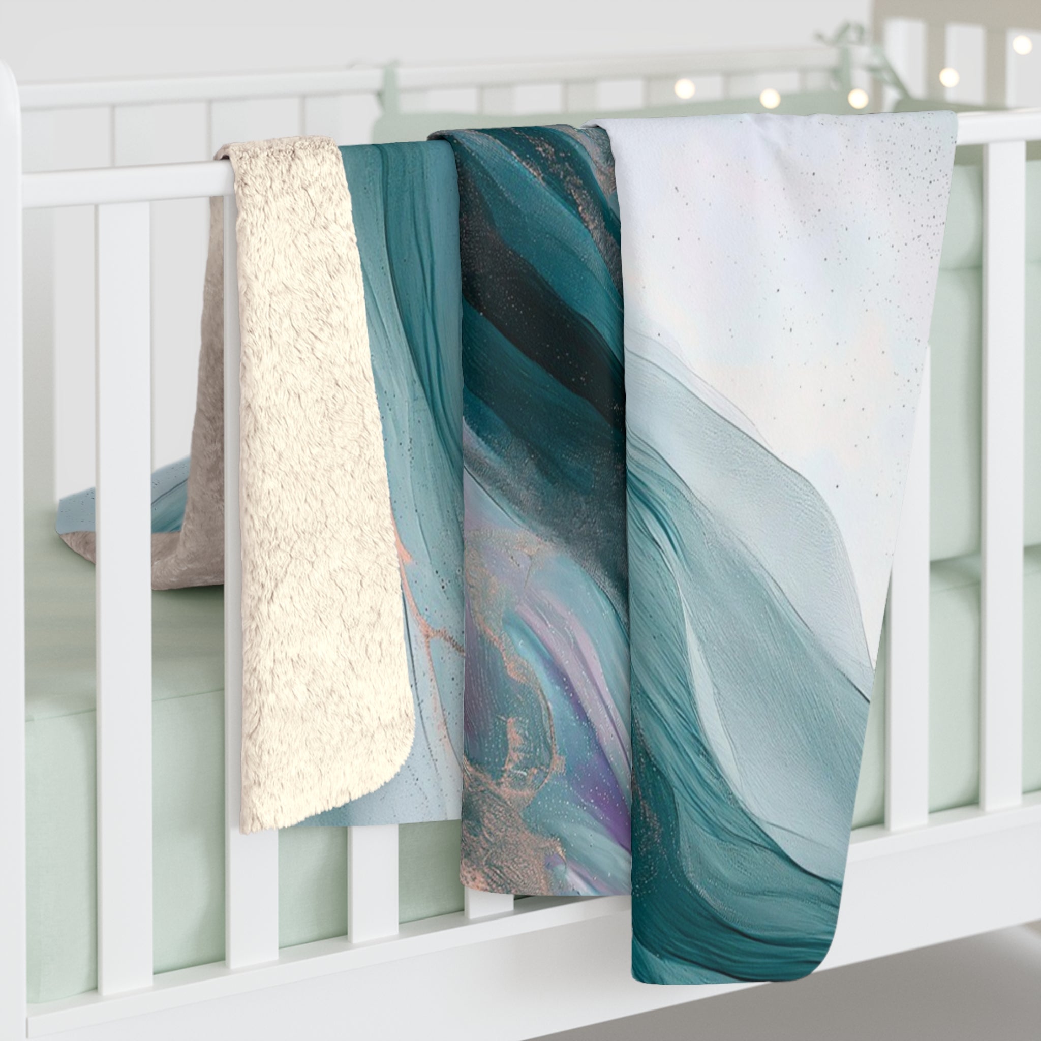 Abstract Throw Blanket | Teal Blue Ombre