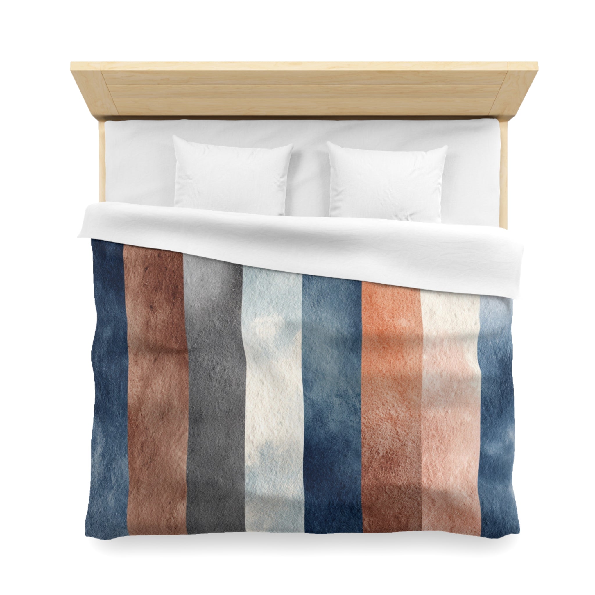 Modern Duvet, Pillow Cover | Navy Brown Bedroom Decor