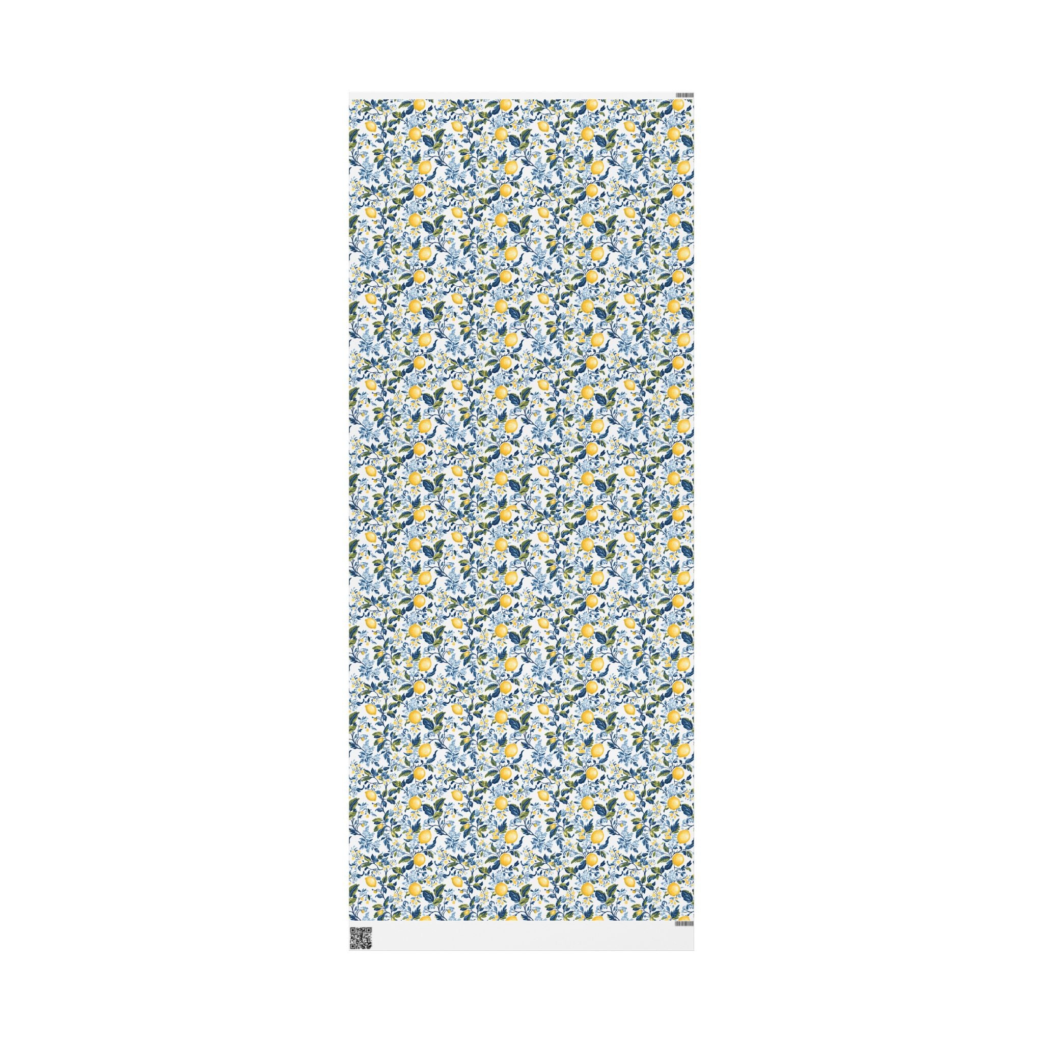 Lemon Wrapping Paper | Mediterranean Floral Gift Wrap for the Holidays, Birthdays