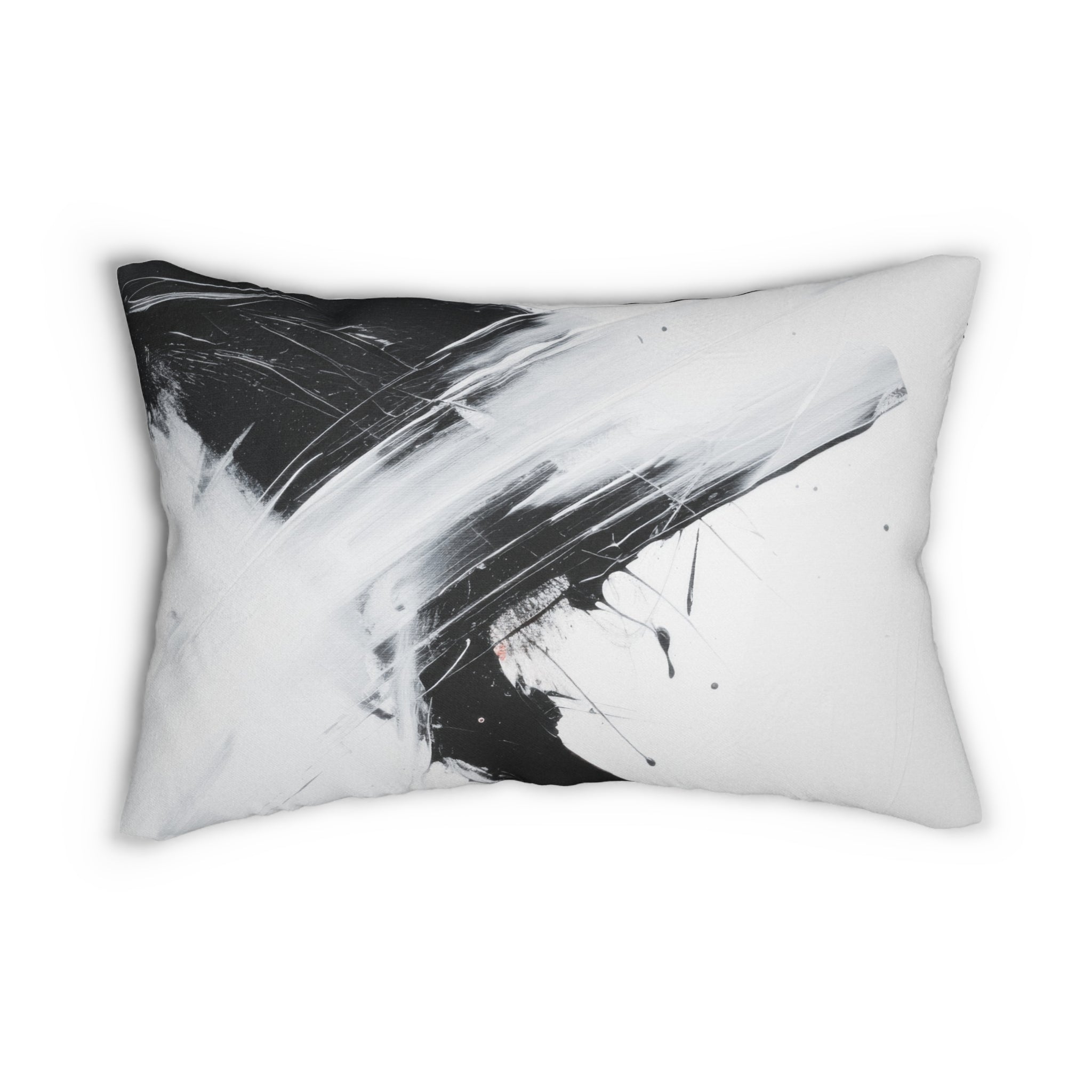 Abstract Lumbar Pillow | Black White Minimalist