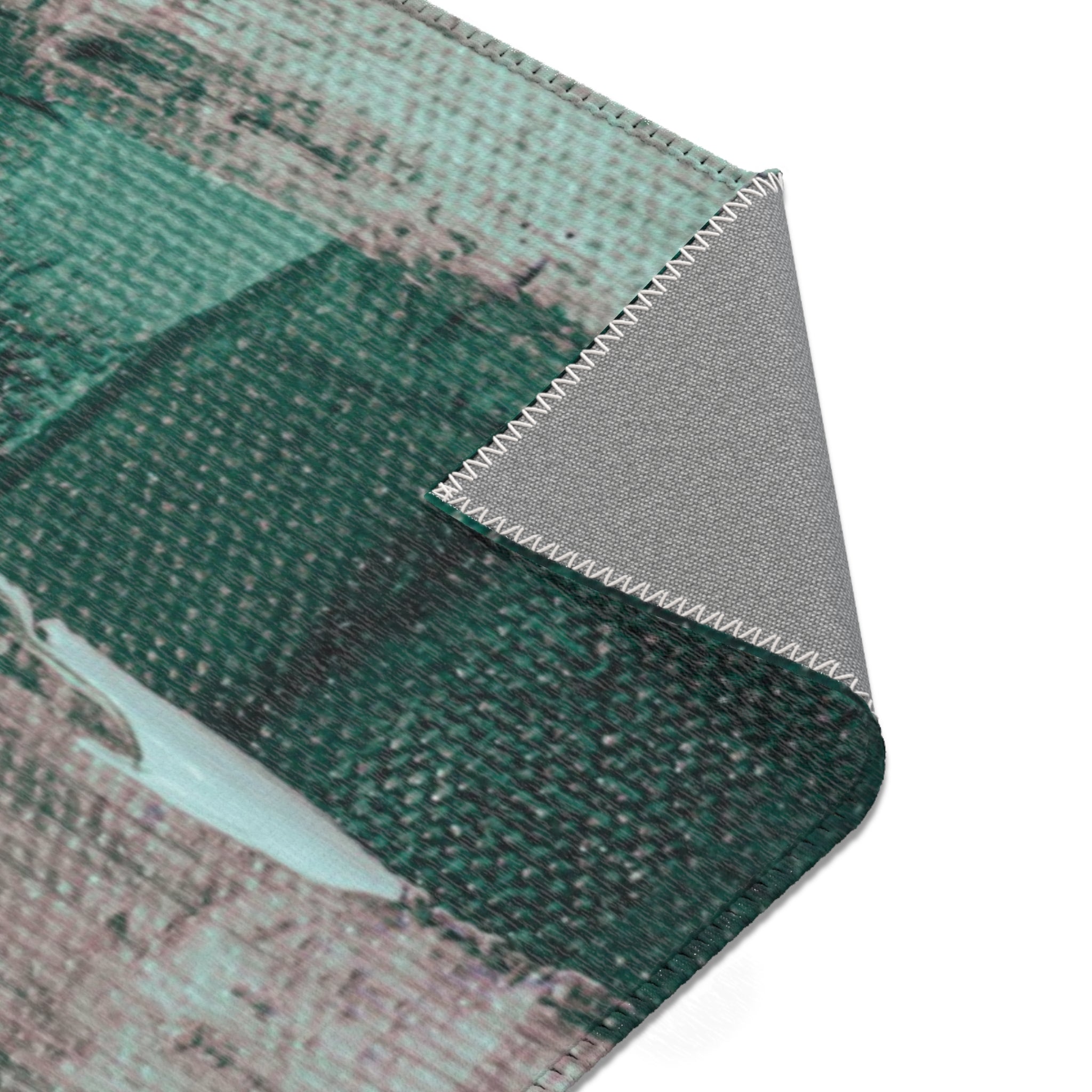 Abstract Area Rug | Teal Green Watercolor