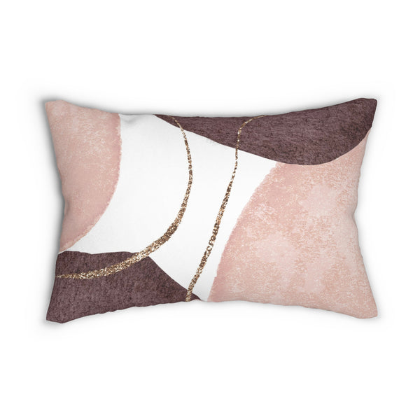 Abstract Lumbar Pillow | Blush Pink, White Burgundy Wine
