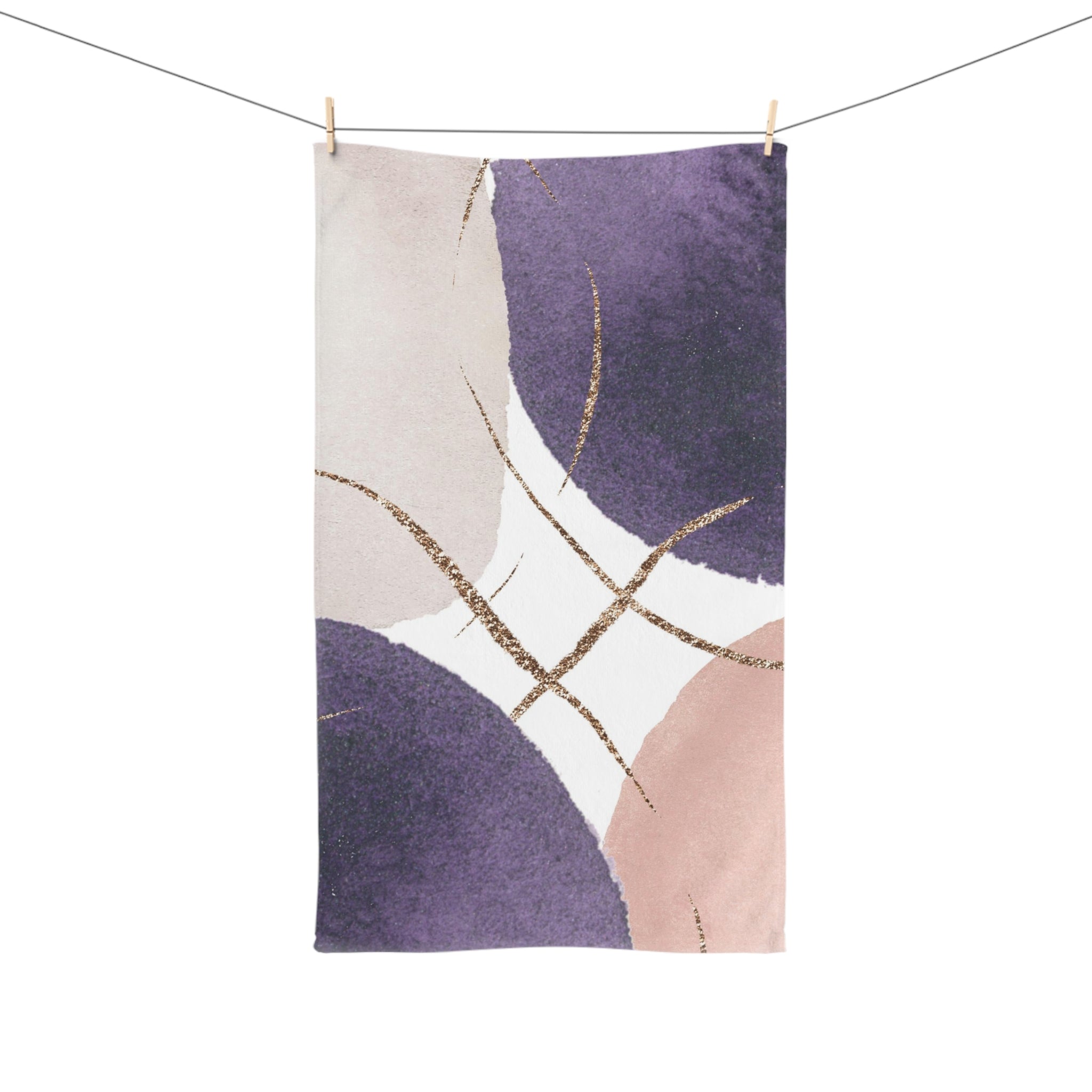 Abstract Kitchen, Bath Hand Towel |Blush Pink, Lavender Purple Towel