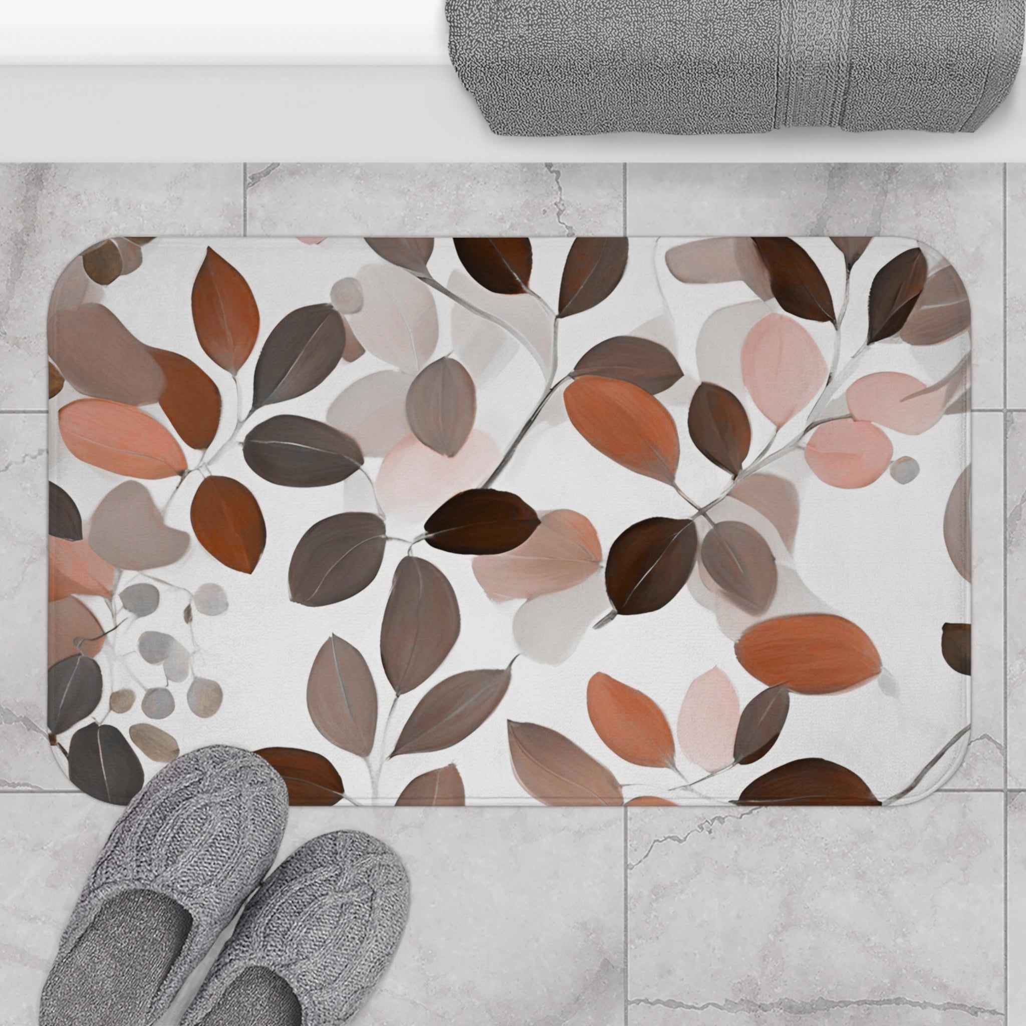 Autumn Leaves Bath Mat | Fall Colorful Kitchen Mat