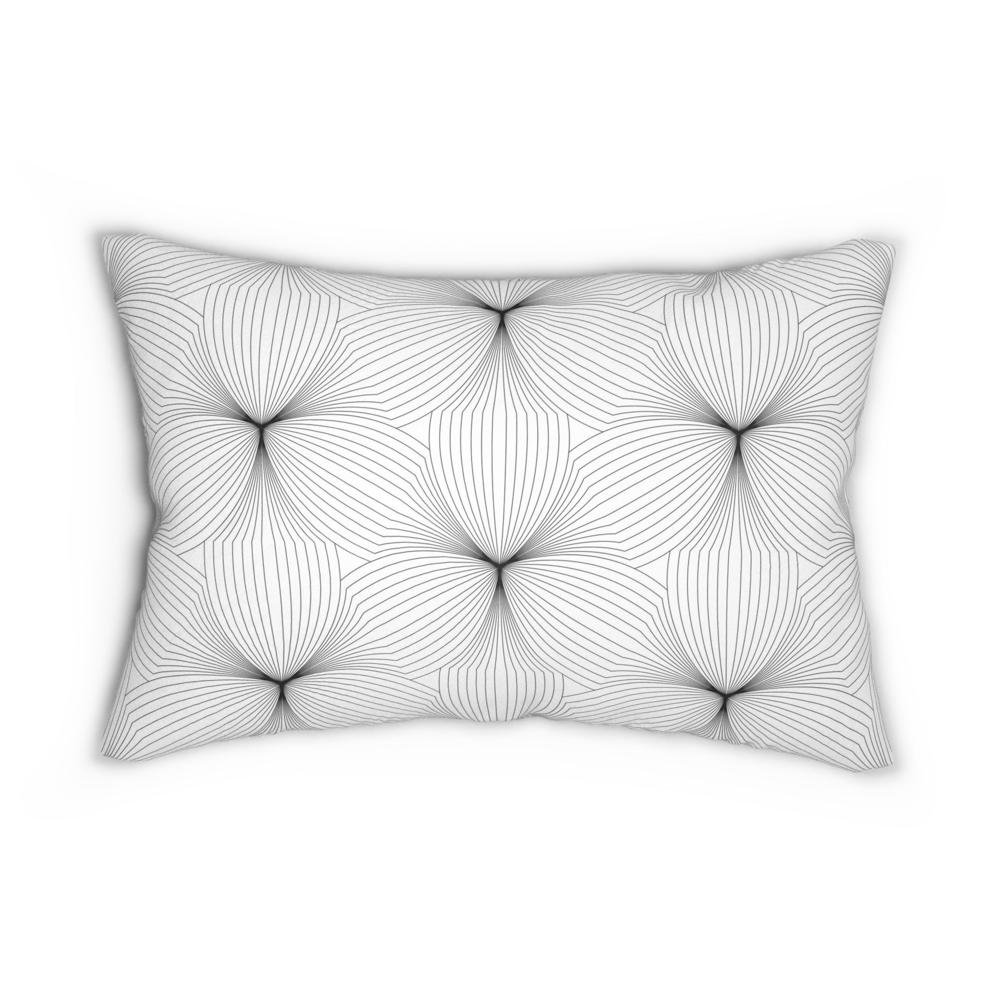 Art Deco Lumbar Pillow | Black Gray White Minimalist Geometric