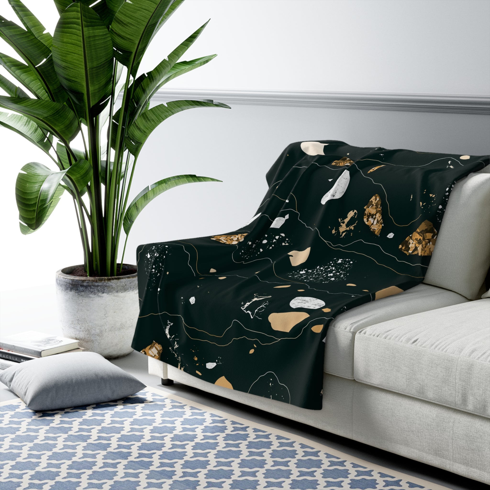 modern abstract cozy blanket