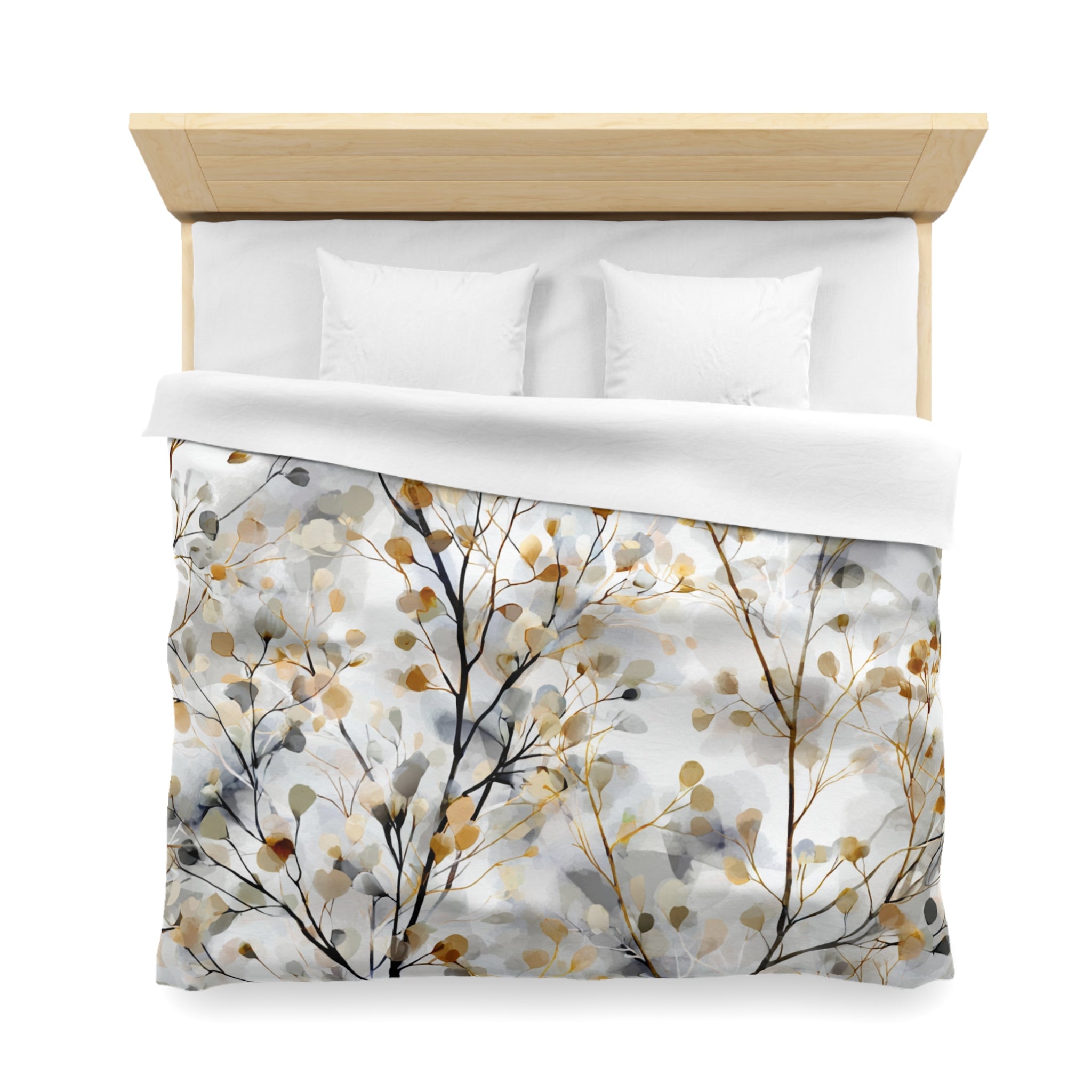 Floral Duvet, Pillow Cover | White Beige Bedroom Decor