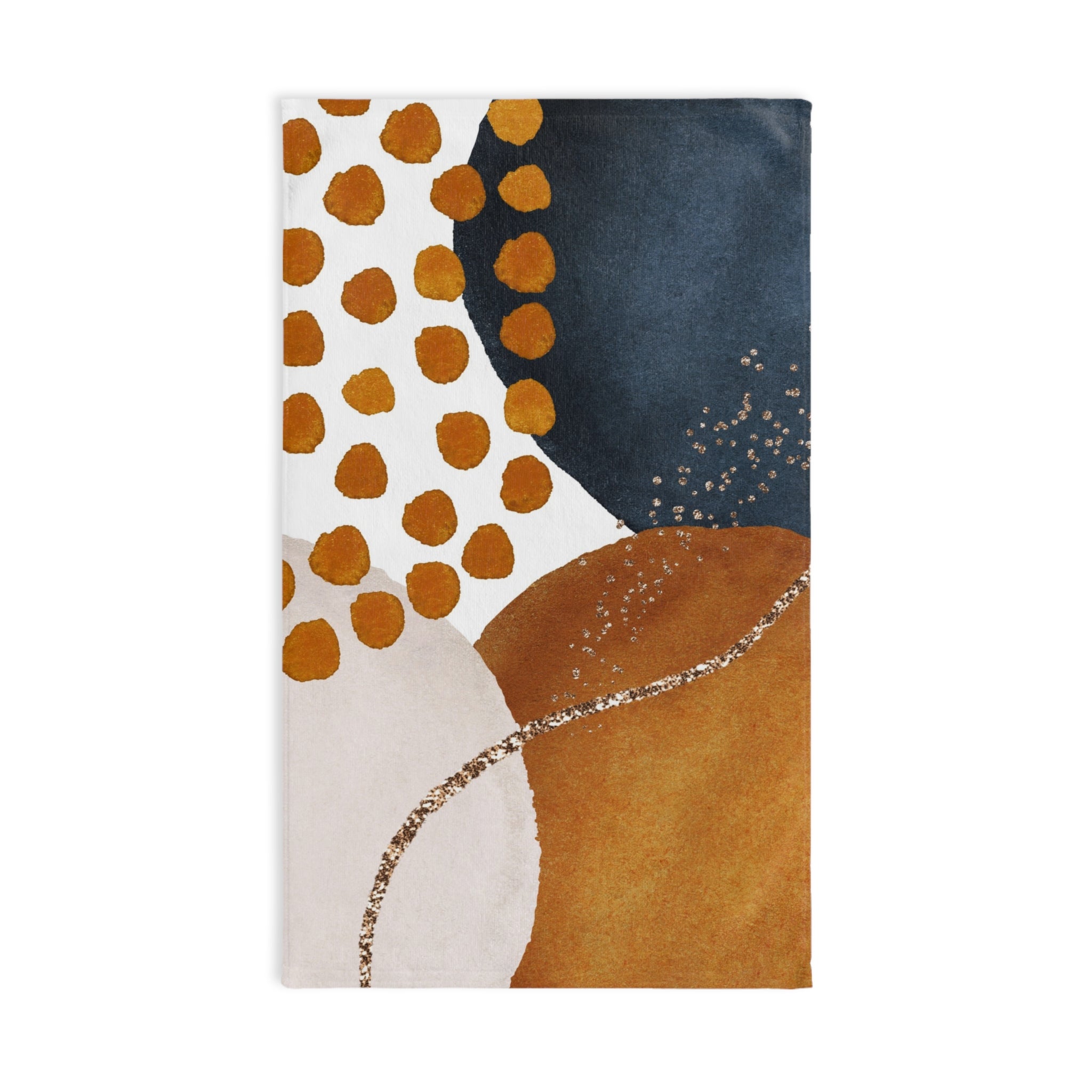 Abstract Kitchen, Bath Hand Towel | Burnt Orange, Navy Beige