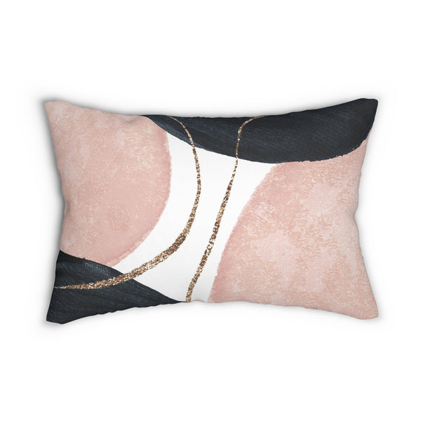 Copy of Abstract Lumbar Pillow | Blush Pink, White Black