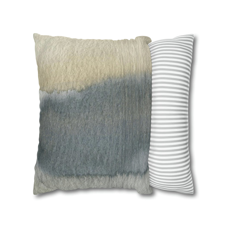 Abstract Pillow Cover | Gray Beige Watercolor Ombre