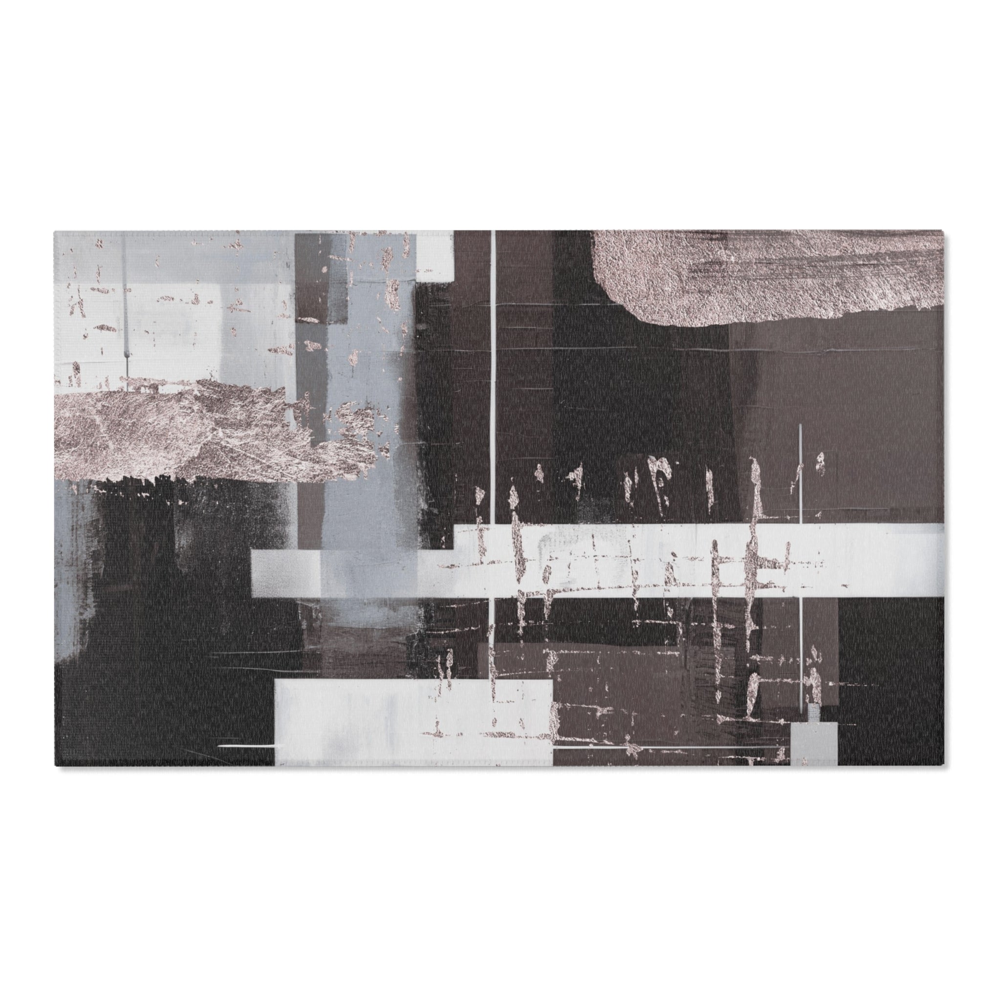 Modern Area Rug | Abstract Geometric Brown Grey White