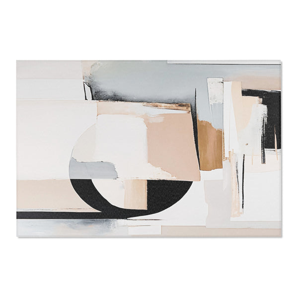 Modern Area Rug | Abstract Beige Grey Black White