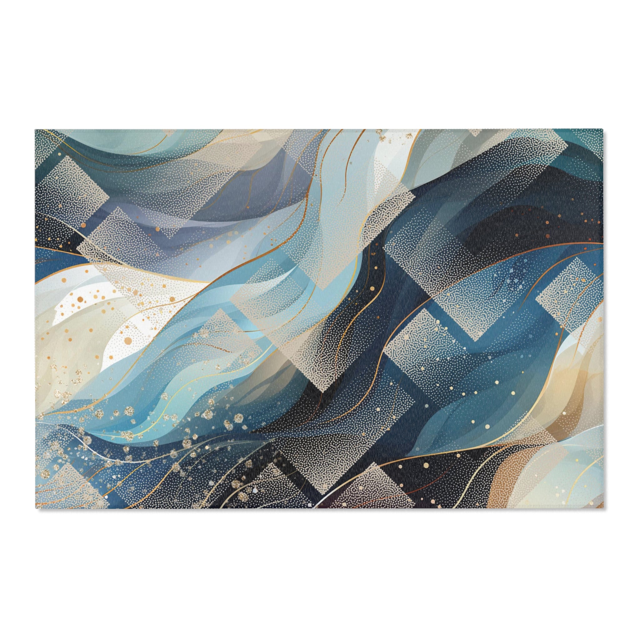 Abstract Colorful Area Rug | Blue Waves, Geo Rug