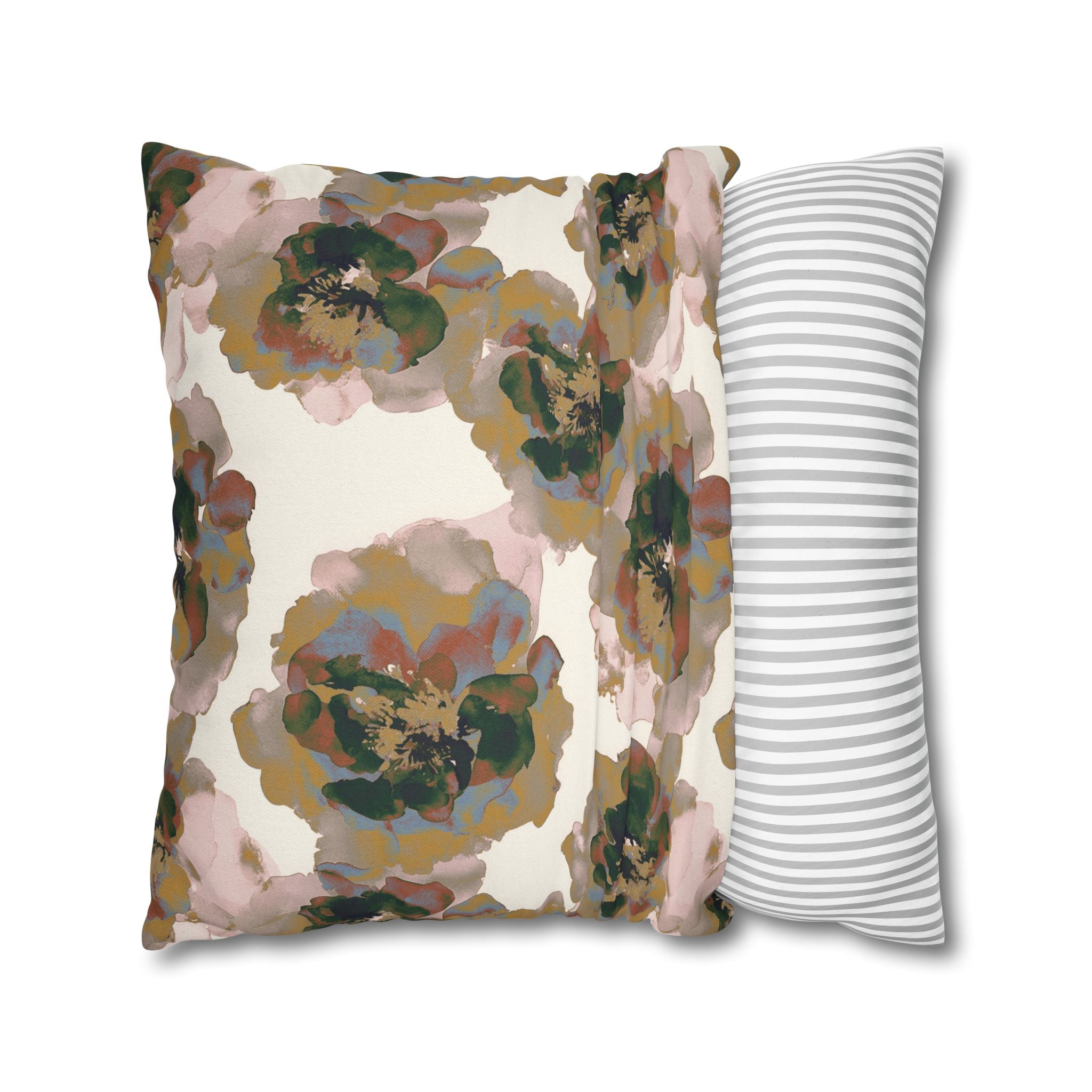 Floral Throw Pillow Cover, Grandmillenial Botanical Modern Organic Decor Cushion
