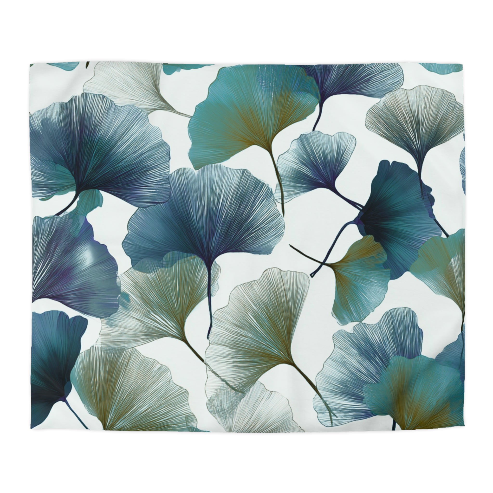 Floral Duvet, Pillow Cover | White Teal Bedroom Decor