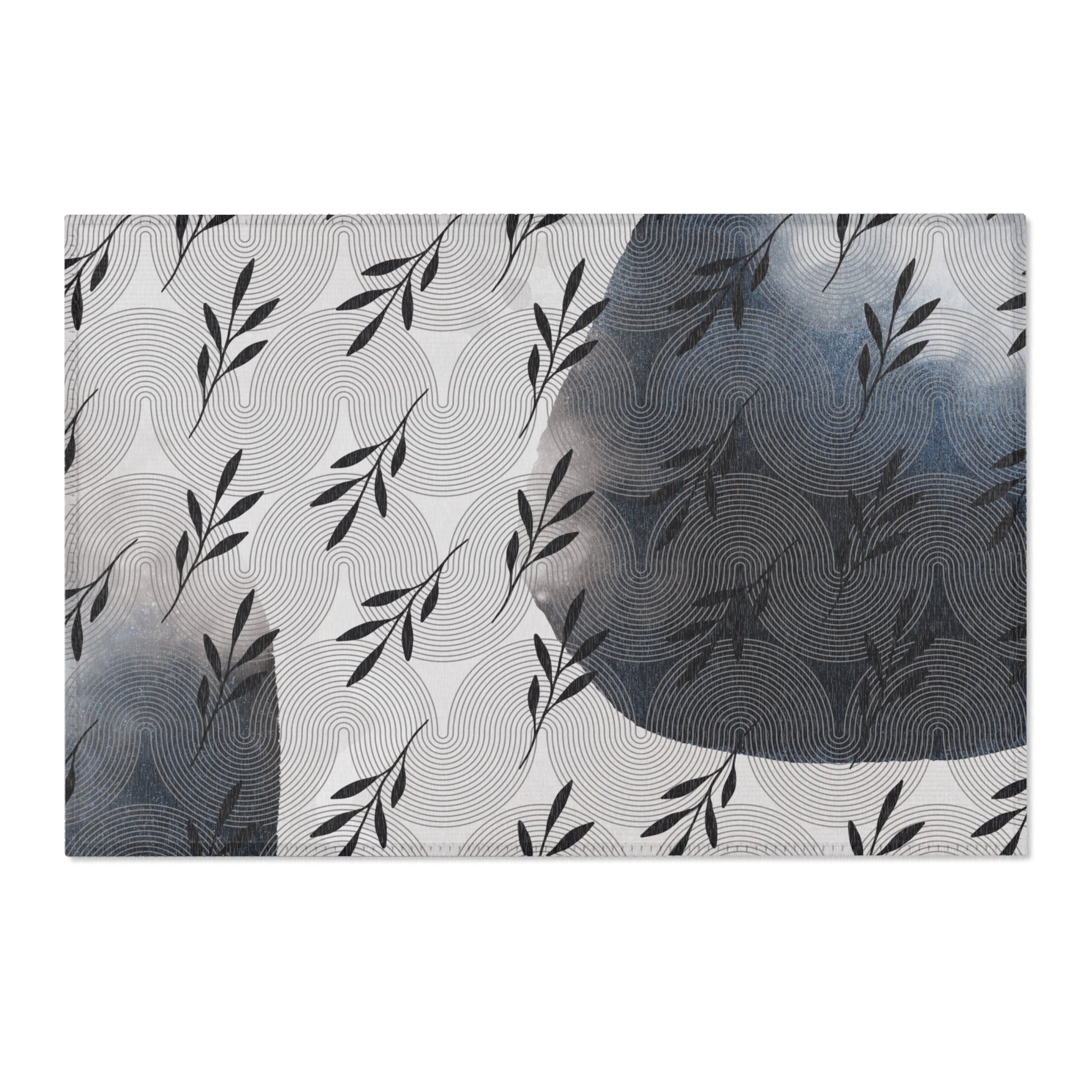 Abstract Area Rug | Floral Leaves Watercolor Artsy Rug