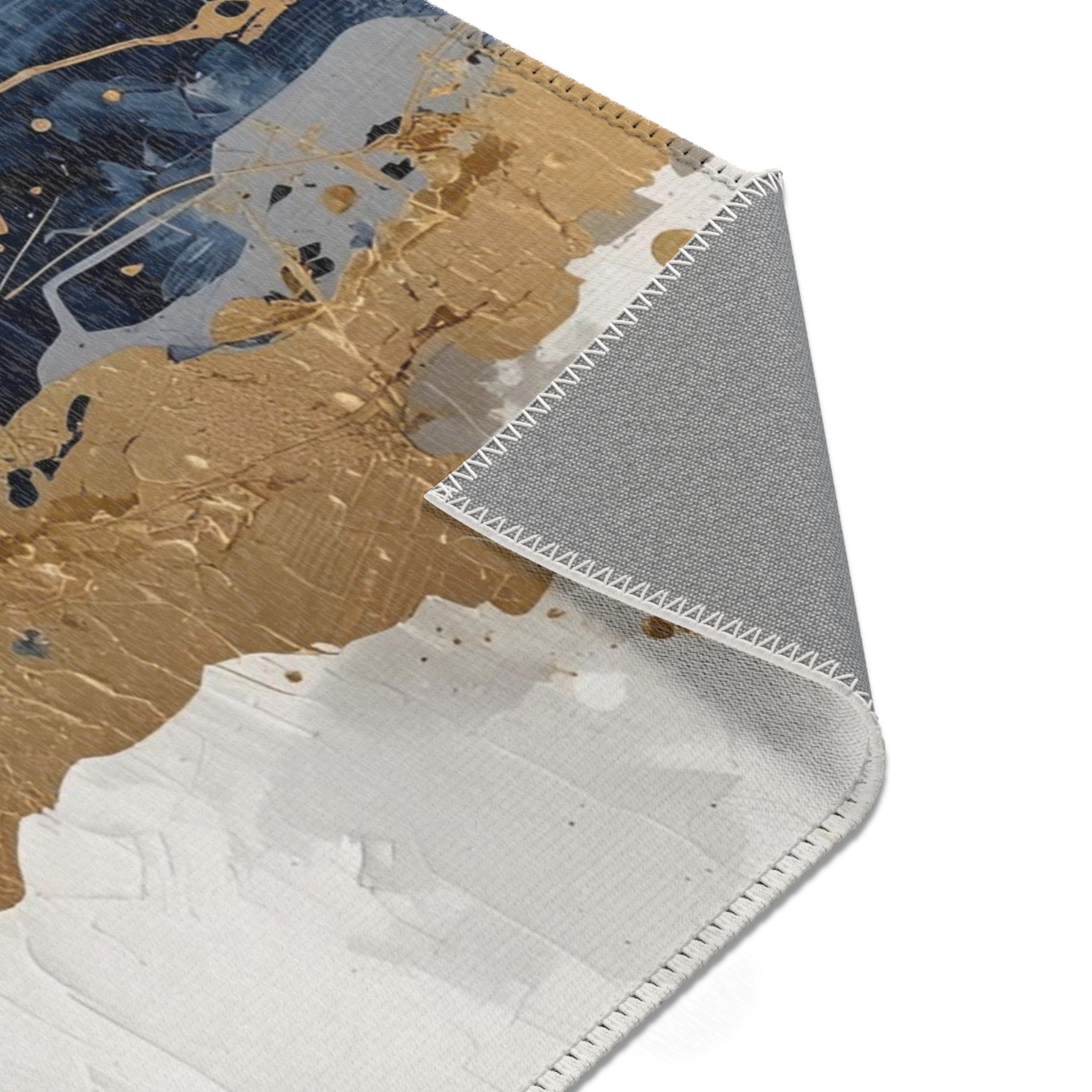 Abstract Area Rug | Blue Grey White, Beige Watercolor