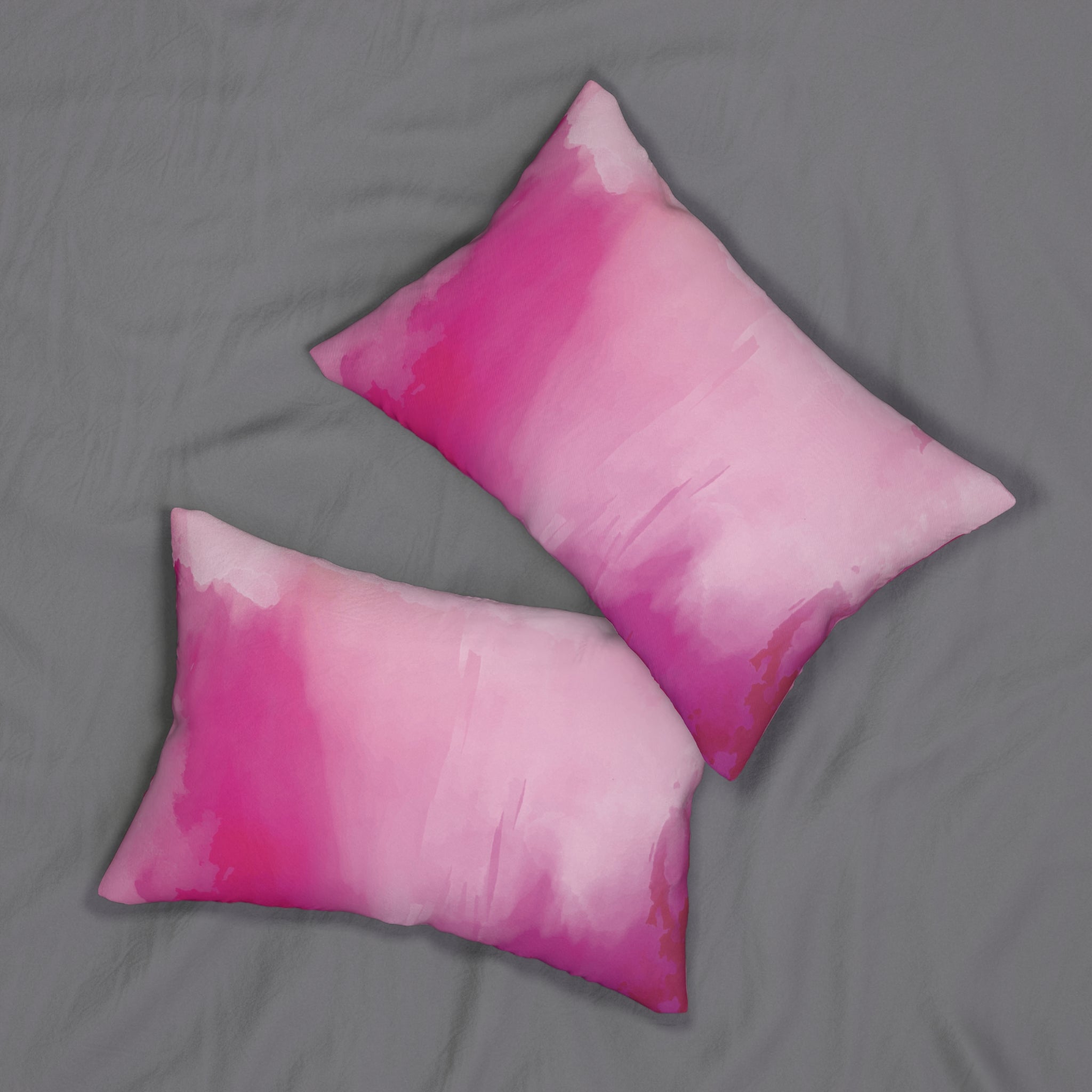 Abstract Floral Lumbar Pillow | Pink Ombre