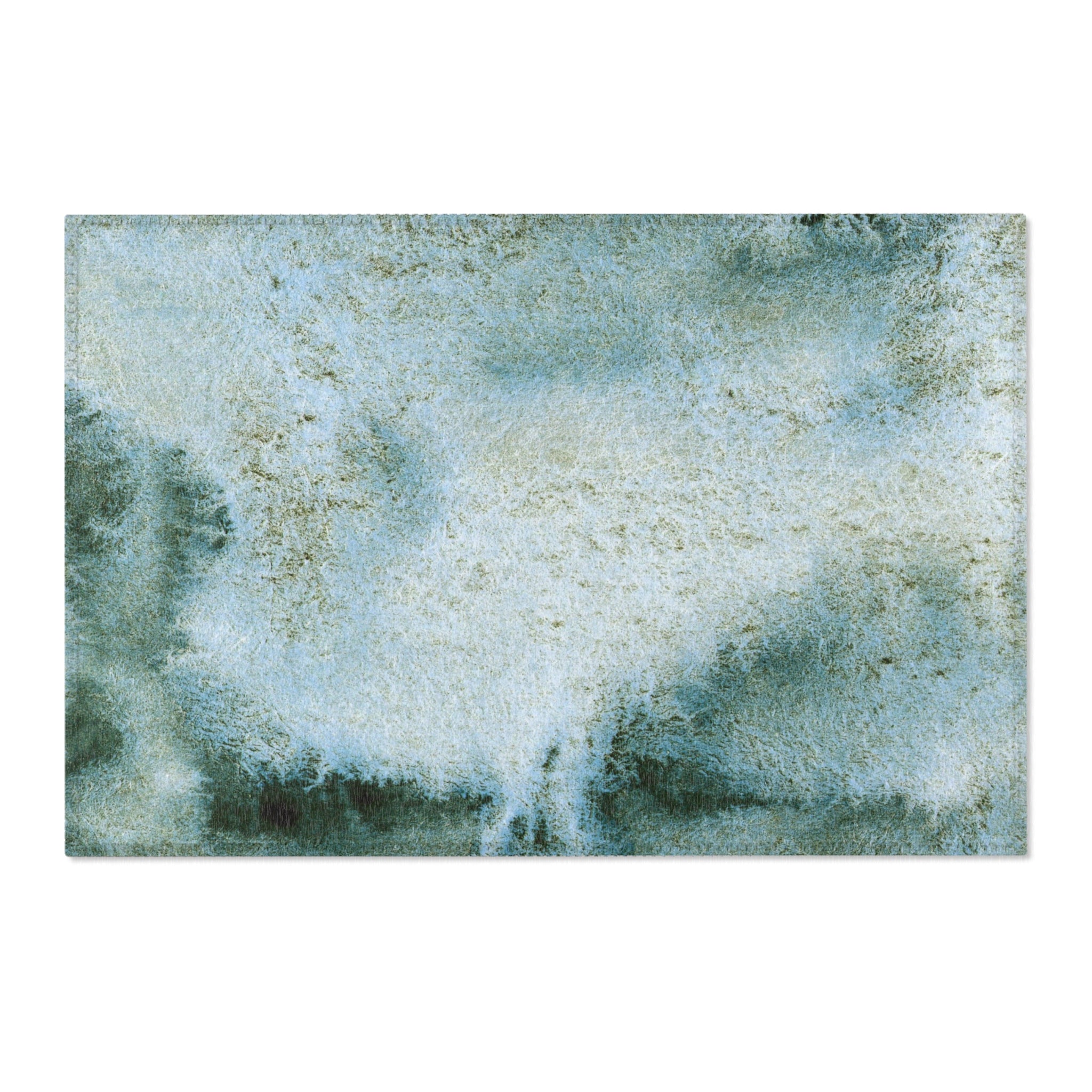 Abstract Large Area Rug | Modern Rug, Pale Forest Teal Blue