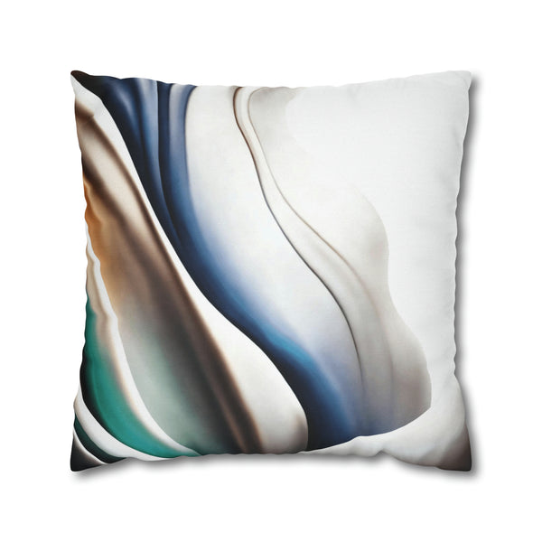 Abstract Pillow Cover | Teal Green, Navy blue, Beige Ombre