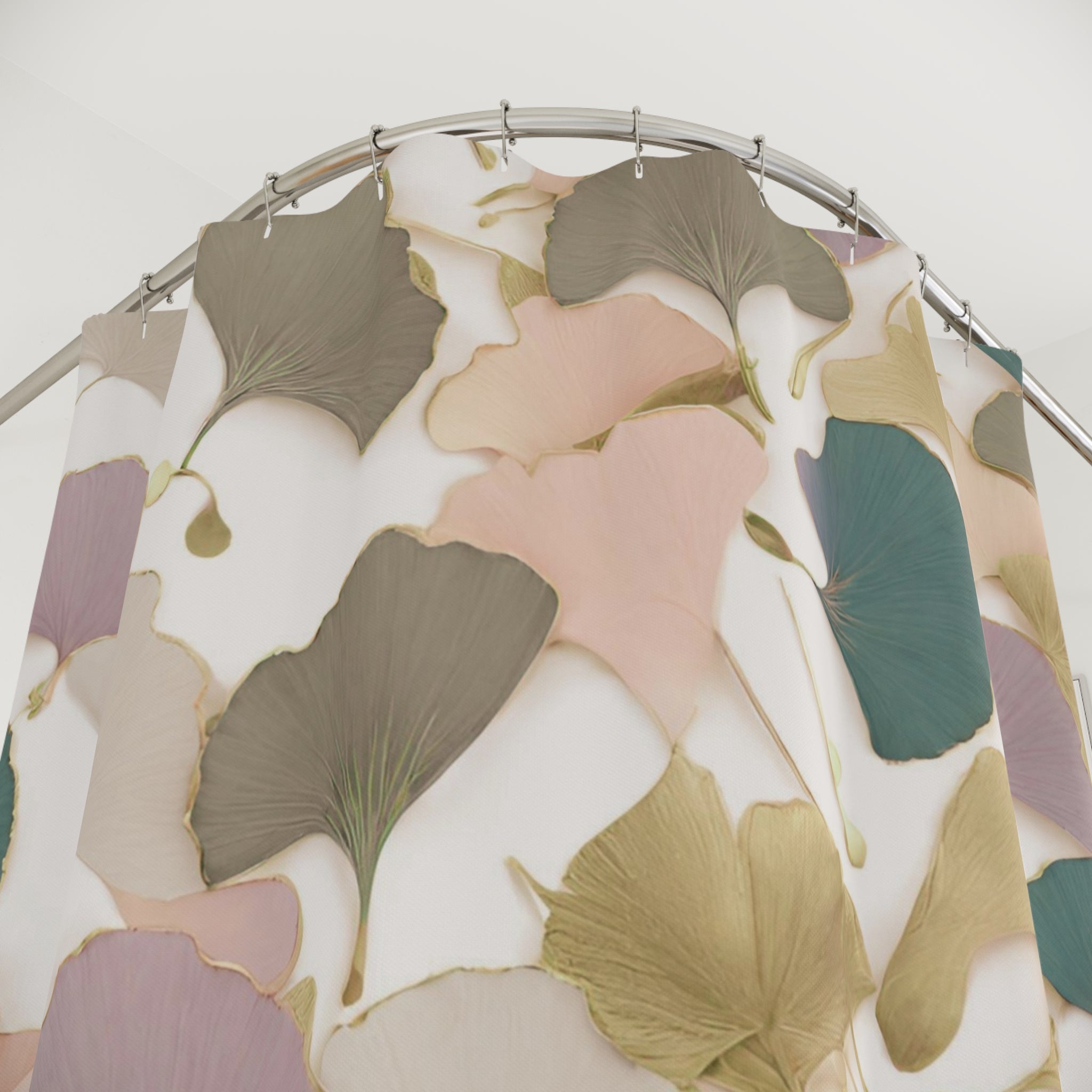 Ginko Floral Shower Curtain | Neutral Earthy Bathroom