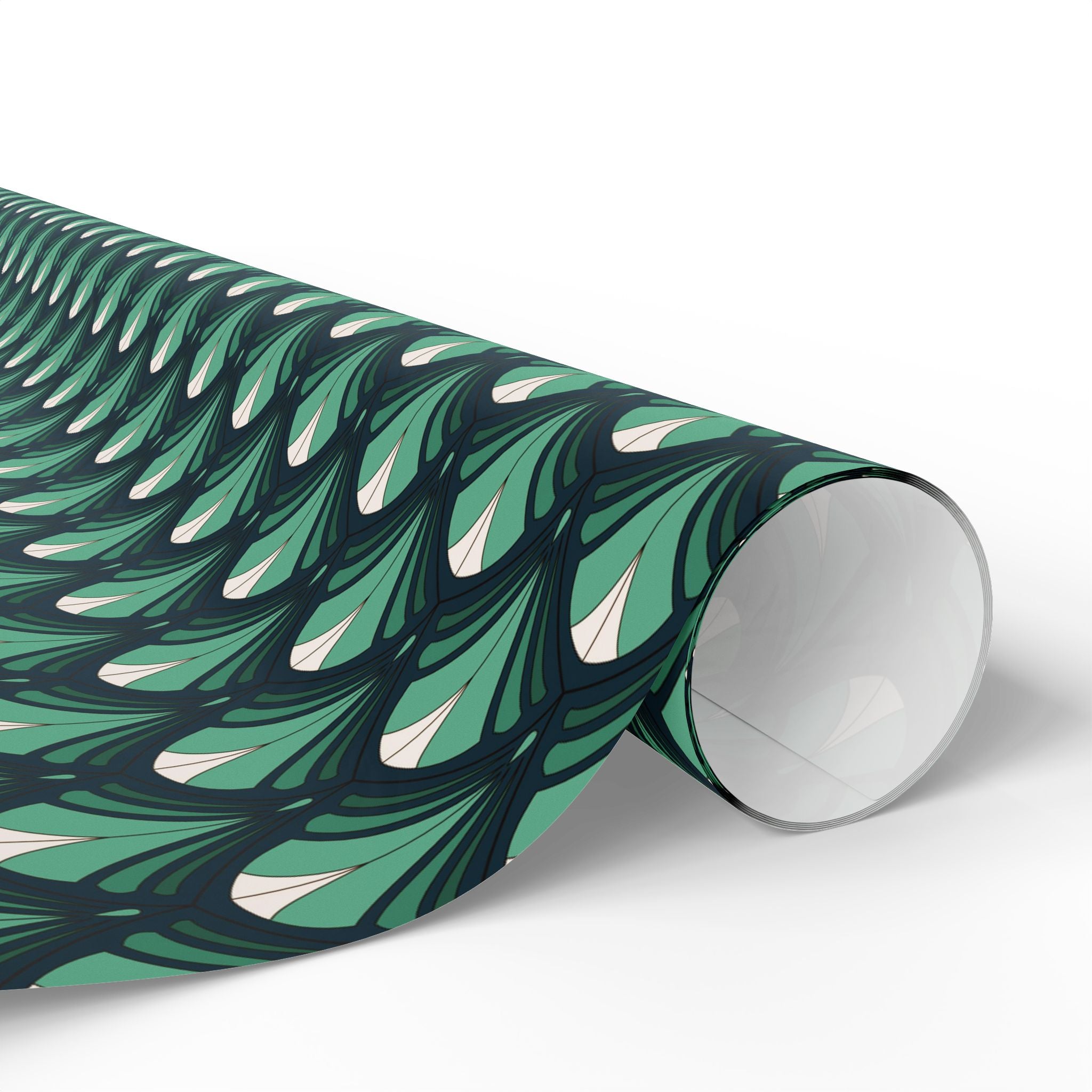 Art Deco Wrapping Papers, Sage Green Navy Blue White for the Holidays, Birthdays