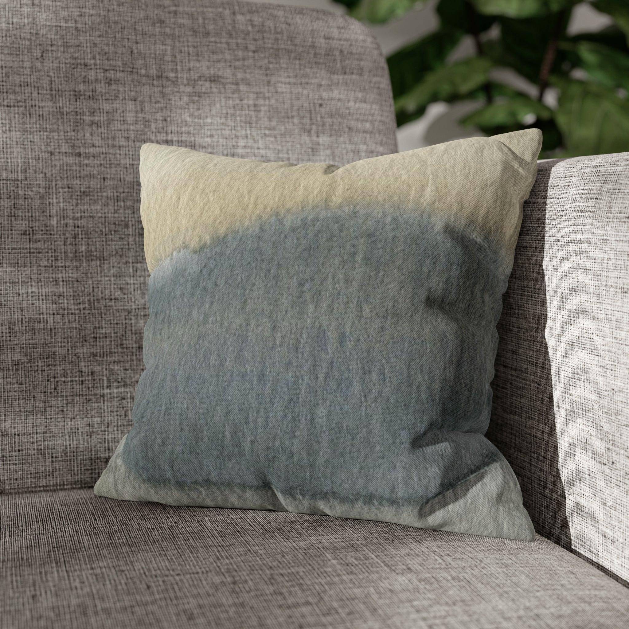 Abstract Pillow Cover | Gray Beige Watercolor Ombre