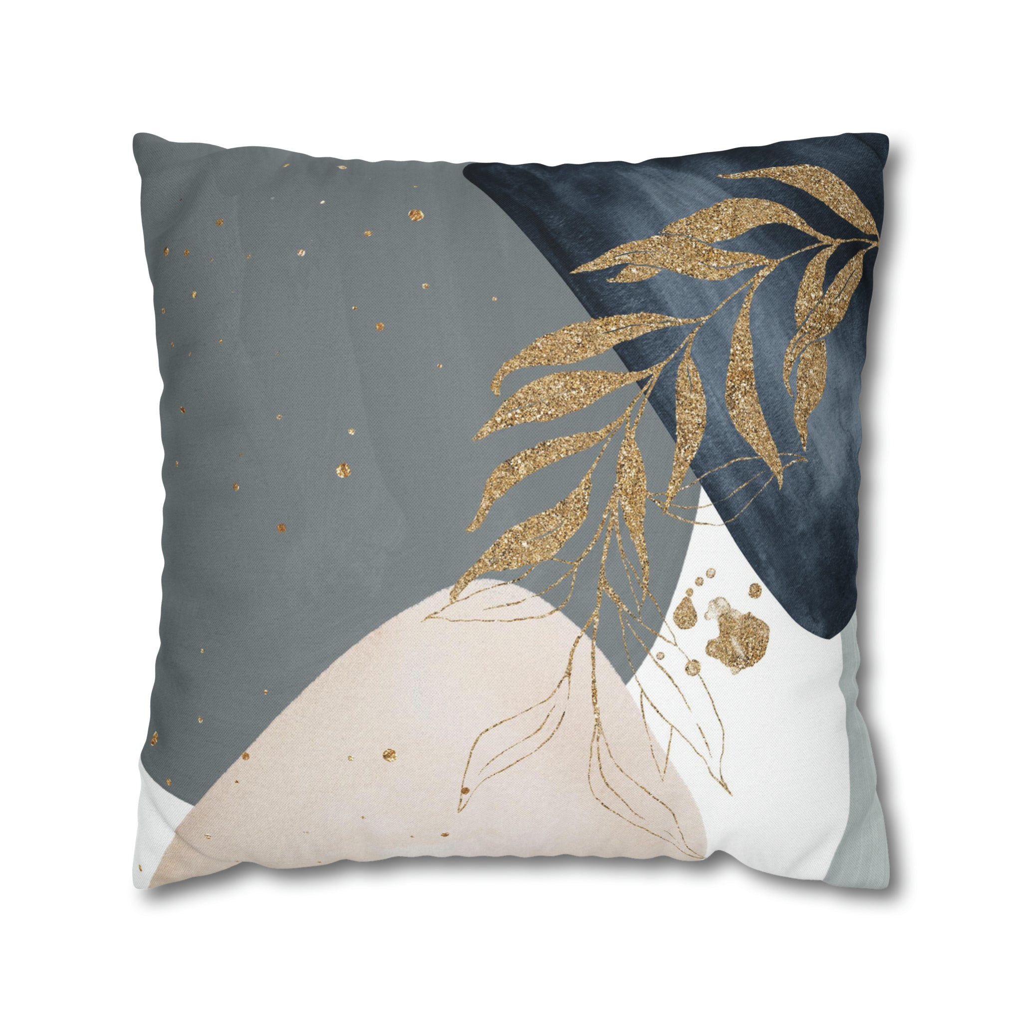 Abstract Pillow Cover | Boho Grey Navy Blue, Beige