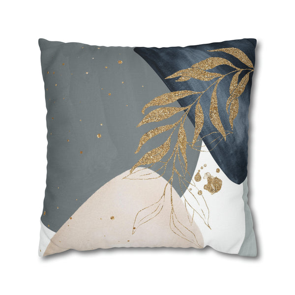 Abstract Pillow Cover | Boho Grey Navy Blue, Beige