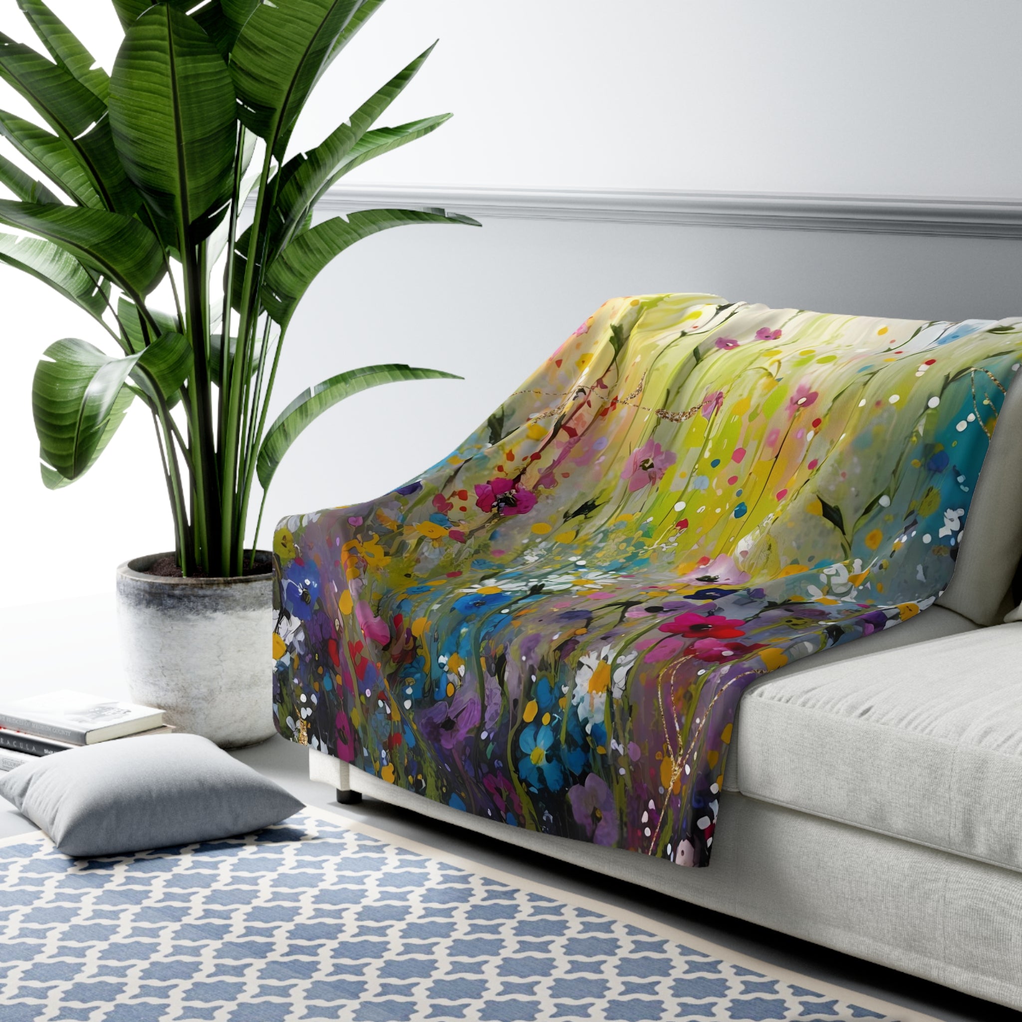 modern abstract cozy blanket