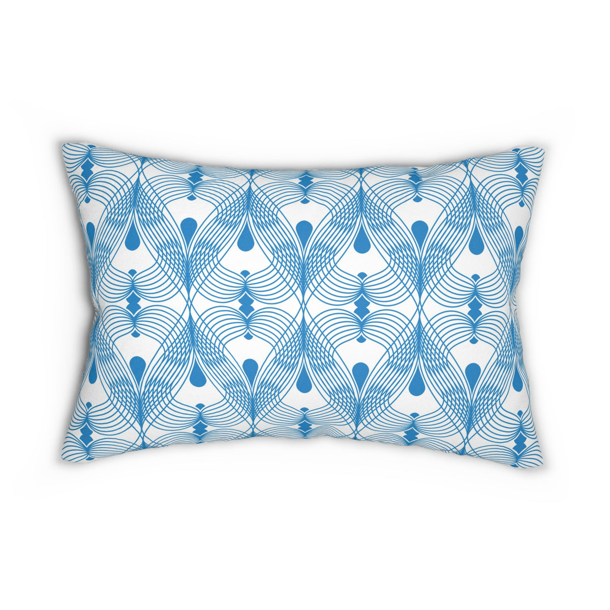 Sky Blue Deco Fan Lumbar Pillow 14x20, Coastal Accent Pillow