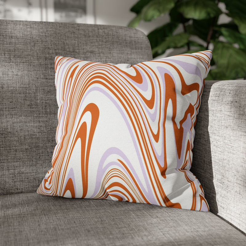 Abstract Pillow Cover | Retro Orange Lavender White
