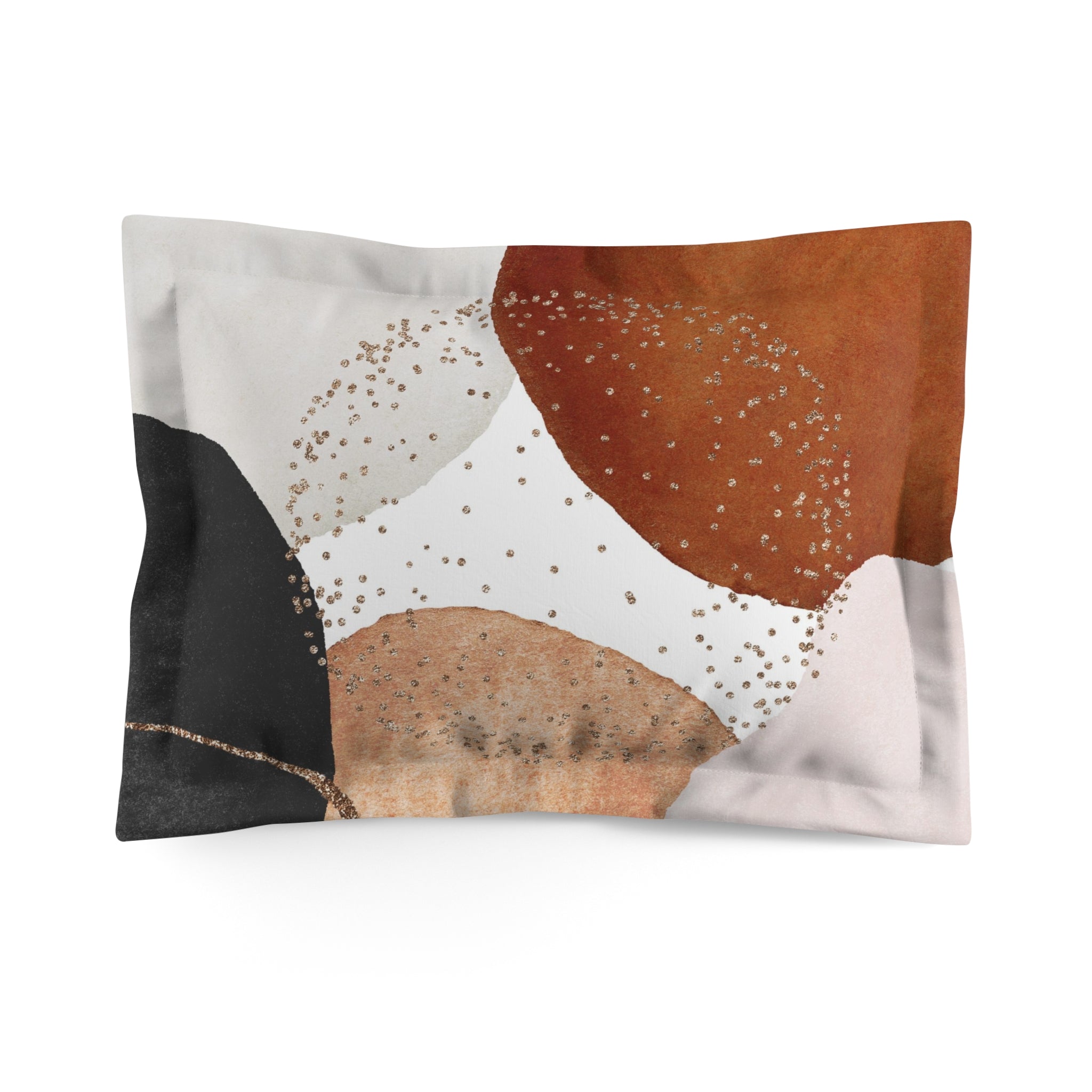 Bedding Pillow Sham | Modern Rust Beige, Grey Black Bedding Pillow