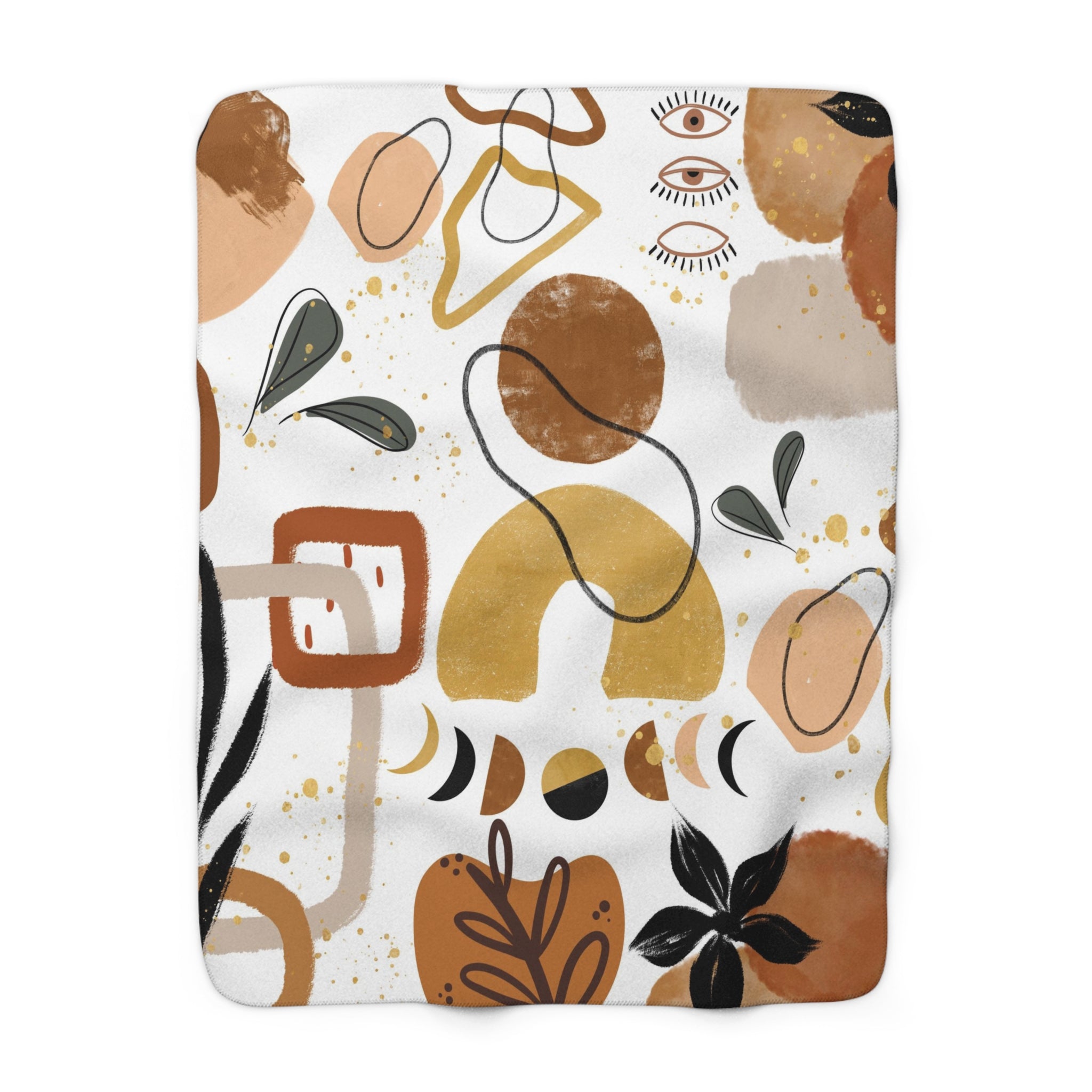 Abstract Desert Landscape Throw Blanket | Bohemian Brown Terracotta