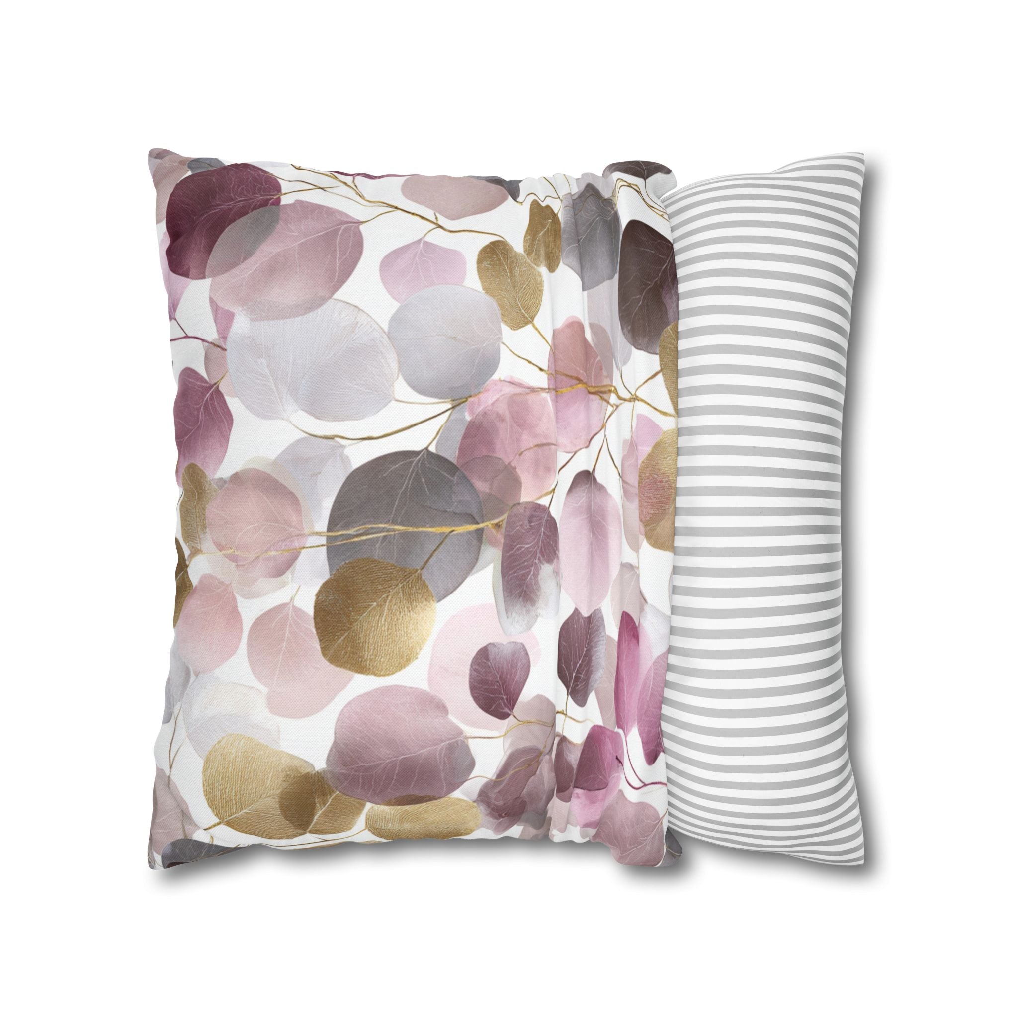 Botanical Watercolor Throw Pillow Cover | Boho Mauve Pink