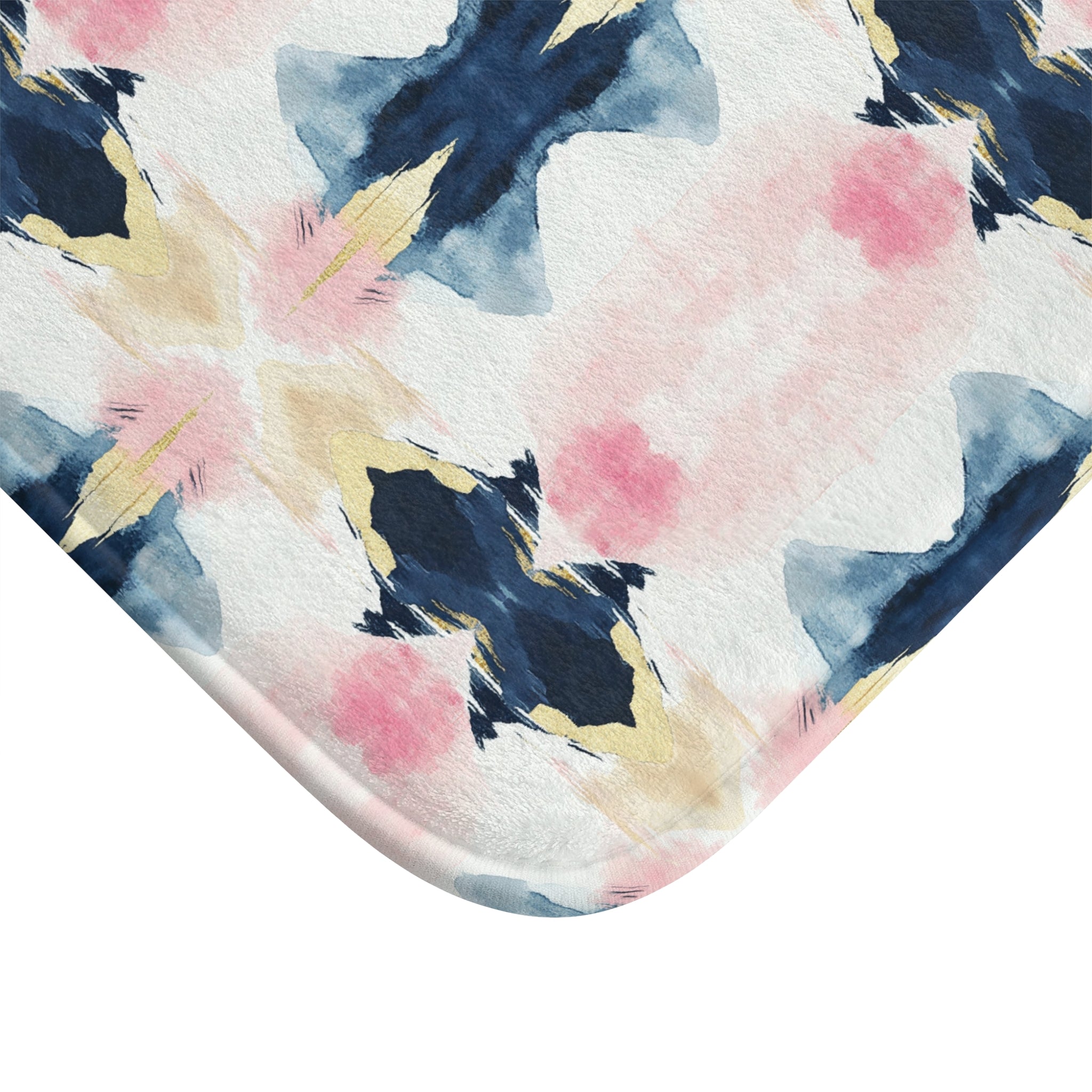 Boho Modern Bath Mat | Abstract Pink Blue Kitchen Mat