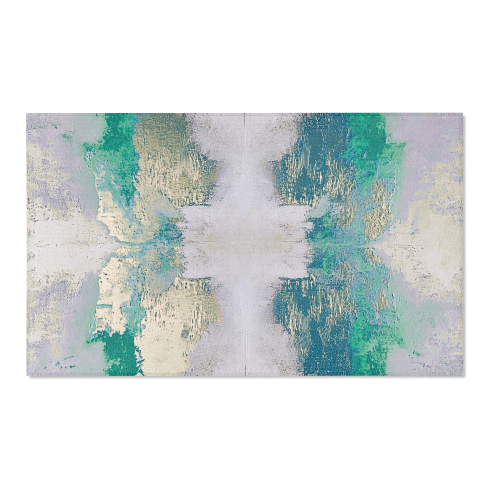 Abstract Ombre Area Rug | Green Watercolor Artsy Rug